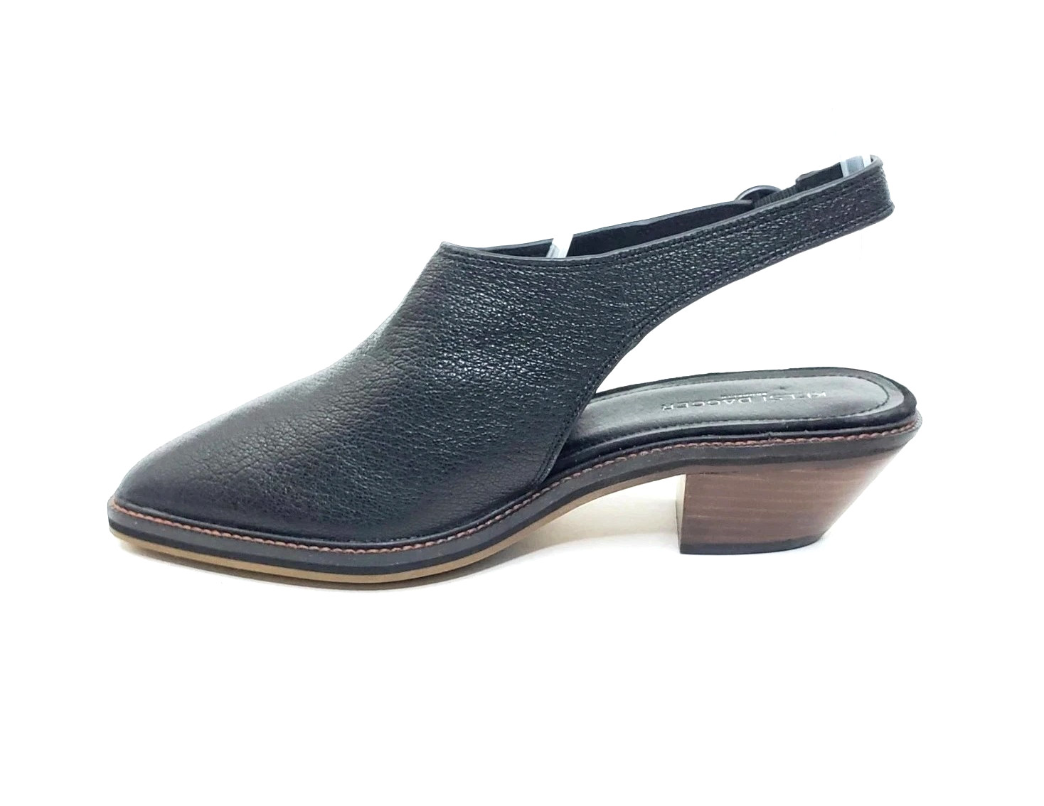 Kelsi Dagger Brooklyn Slingback Mule Heeled Sandal Black Leather US 10