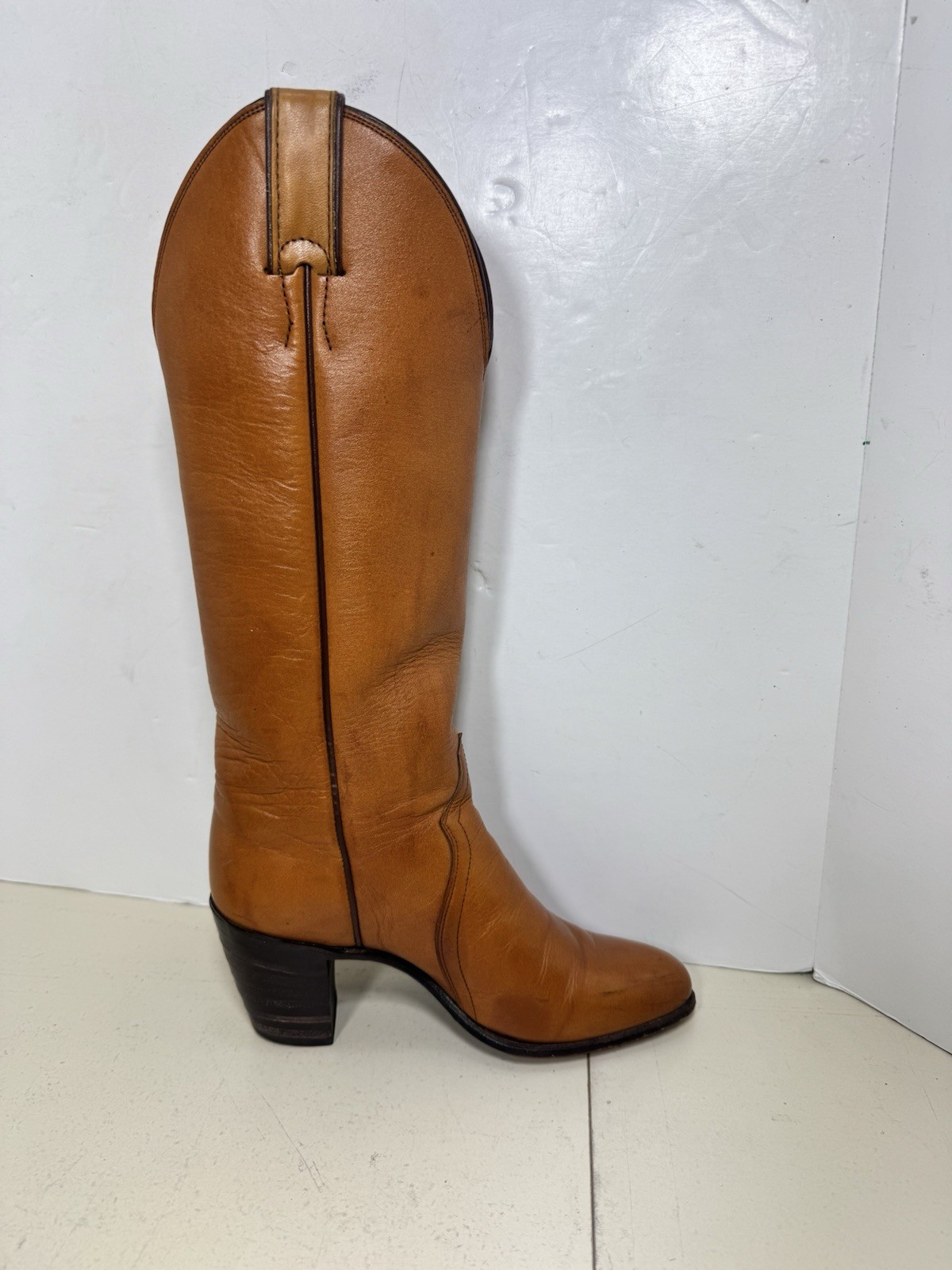 justin Boots Women’s 4A 15” Tall Brown Made In USA (rm)