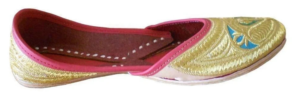 Jutties Shoes Punjabi Indian Women Flats Flat Womens Slip Leather US 7-9.5