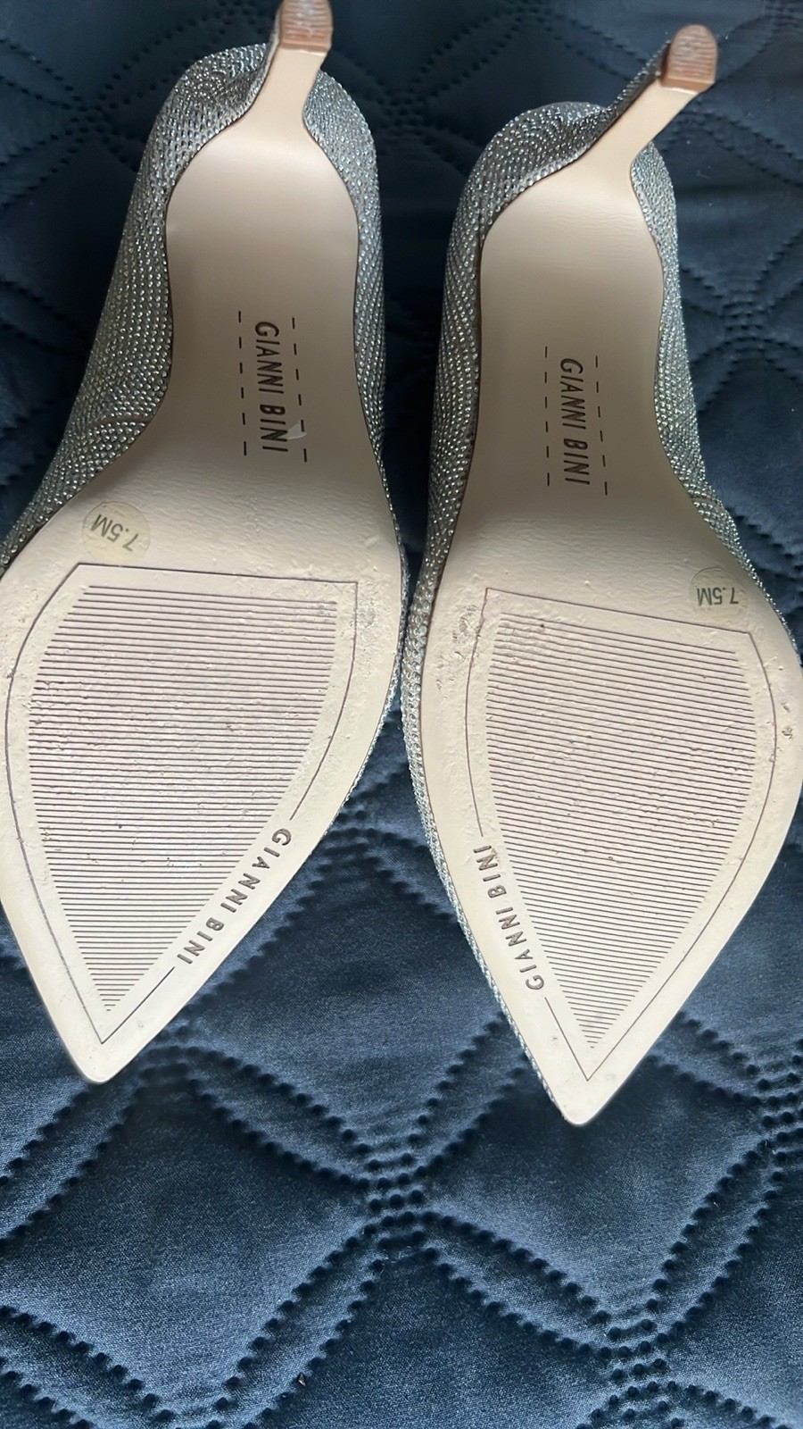 Gianni Bini Women’s Gold Metallic Strappy Sandals, Size 7.5, Ankle Tie Heels