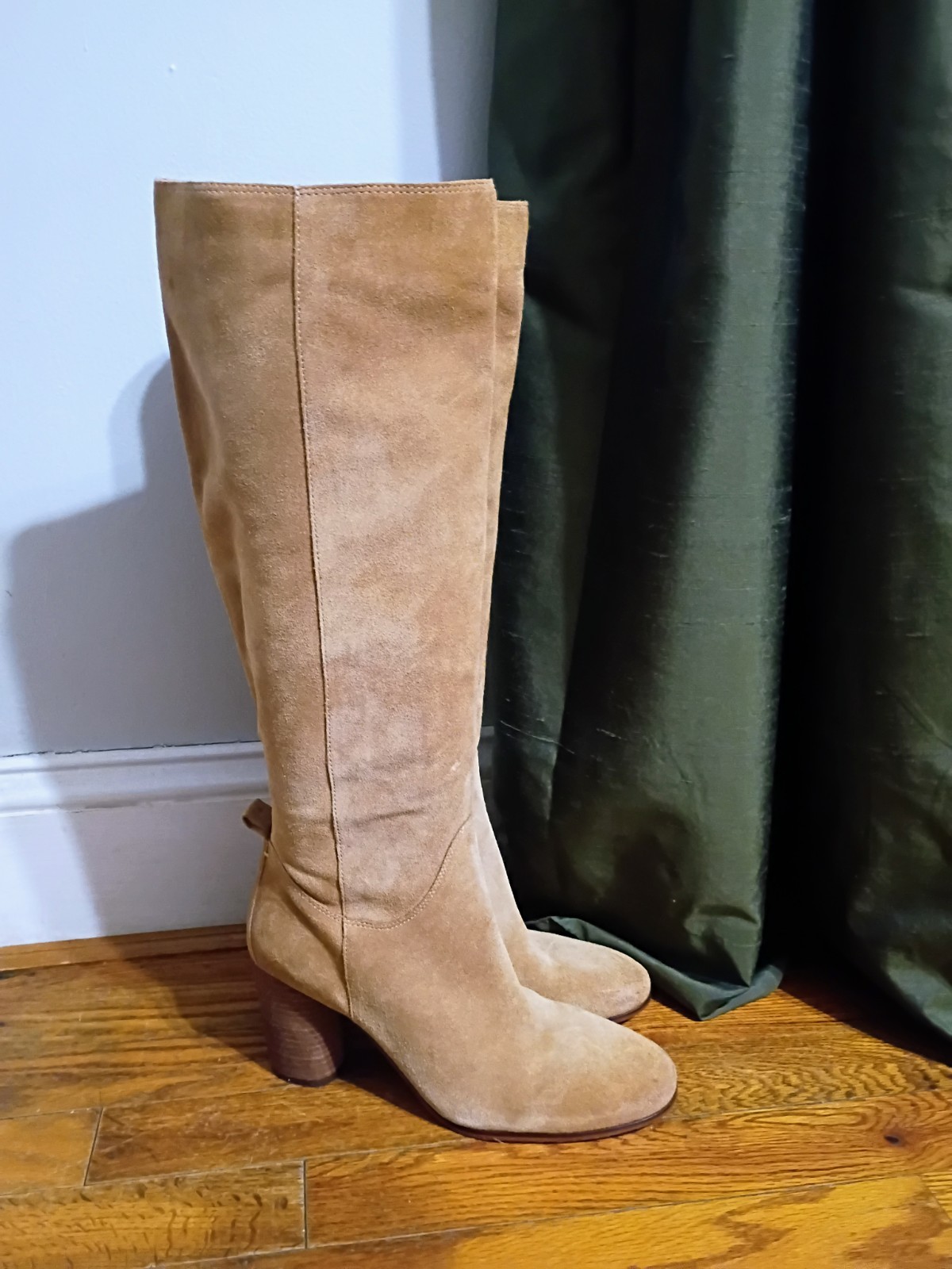 NEW Sam Edelman Camellia Boots 8M Tan Suede Knee High