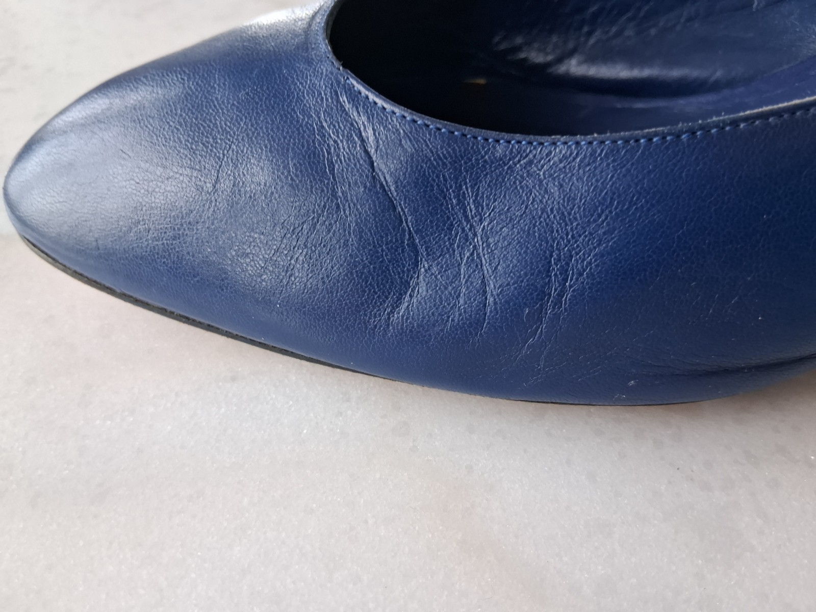 Nickels VTG Italian Leather Shoes 2.5 in. Heels Royal Blue Sz 10 B Cut Out Sides