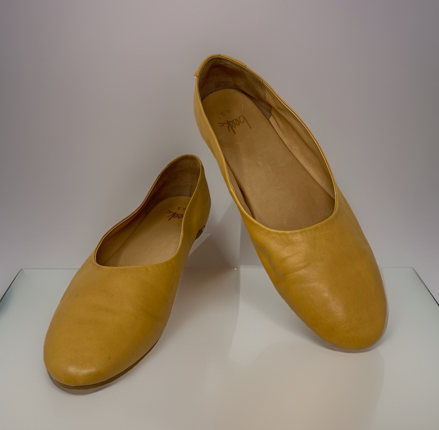 Beek Honey Tan Leather Swiftlet Ballet Slipper Flats Women 9.5 Round Toe Brazil