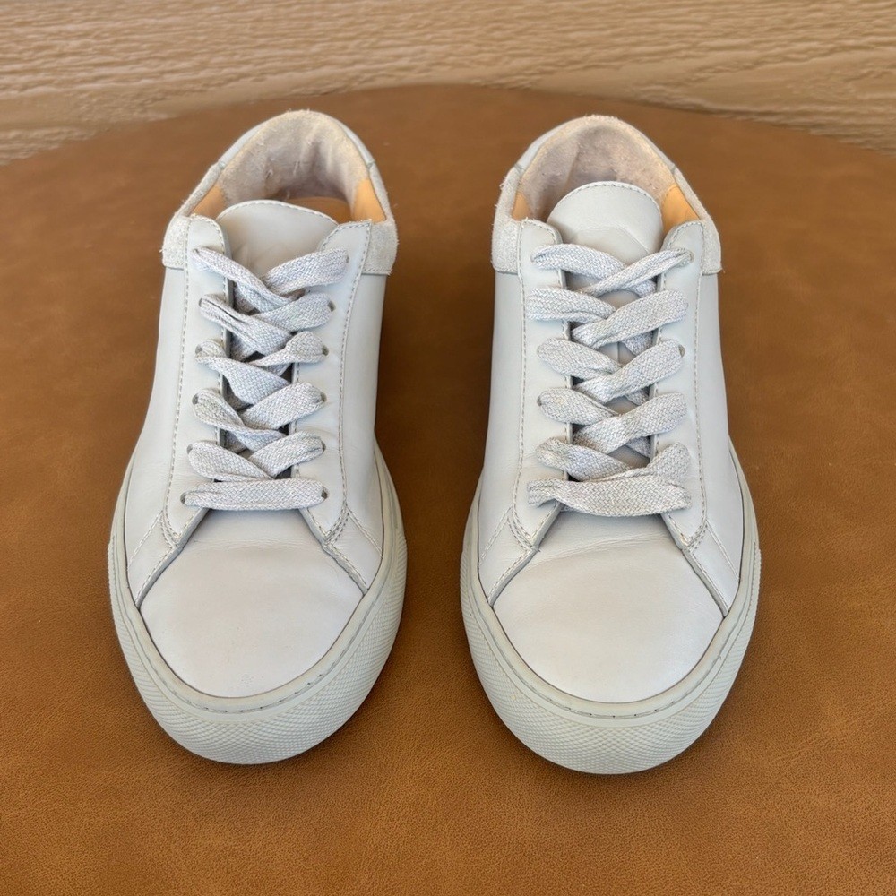 KOIO Light Gray & White Low-Top Leather Sneakers Sz 40