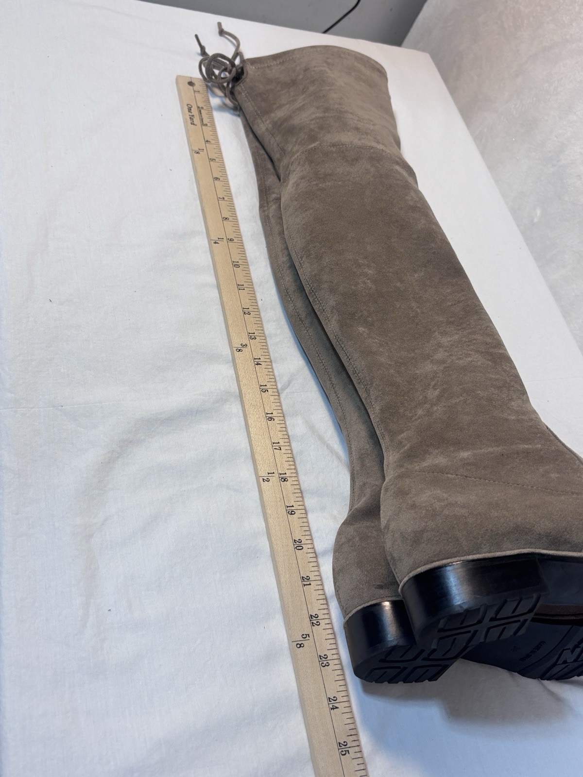 Stuart Weitzman Lowland Taupe Suede Thigh-High Boots EU 39 US 9 Russell Bromley