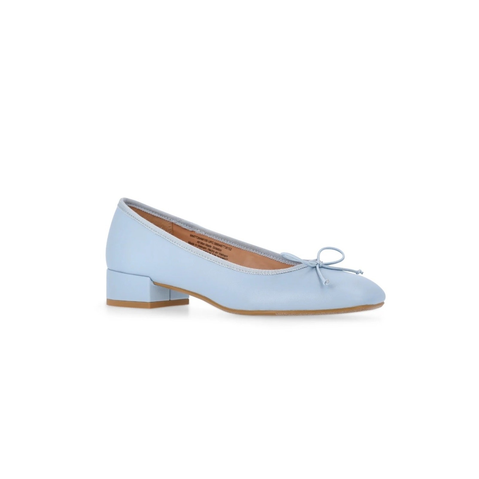 NWT Time and Tru Bow Low Block Heel Light Blue Shoes Women Size 10 Ballet Pump