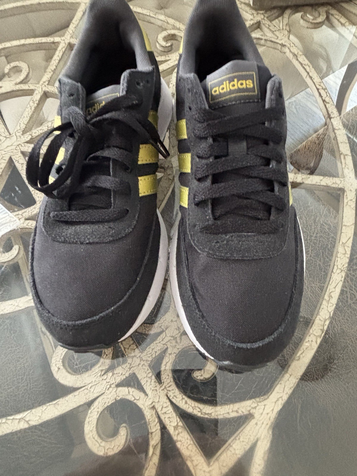 Size 6.5 – Adidas Run 60s 2.0 Black/ Gold! Color Sold Out In Most Locations
