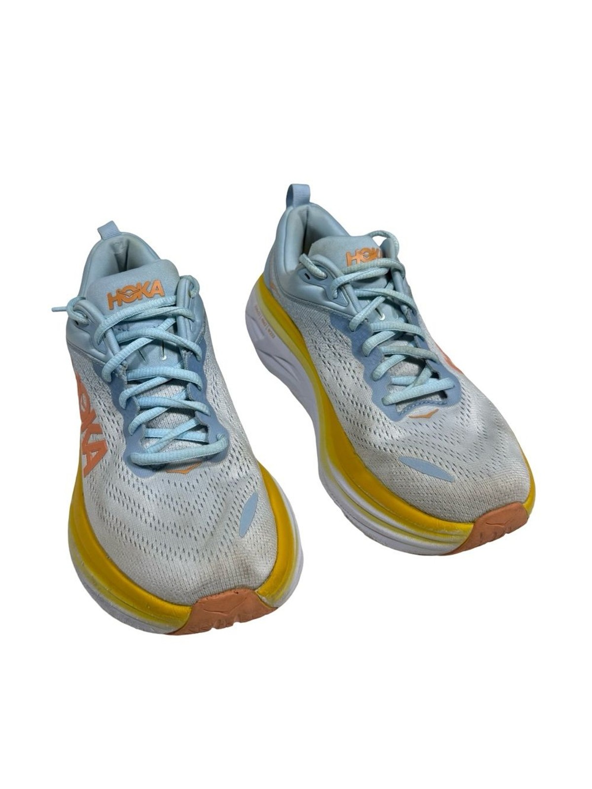 Hoka Bondi 8 Shoes Women Sz 8.5 B Blue Summer Song Running Sneakers 1127952 SSCA