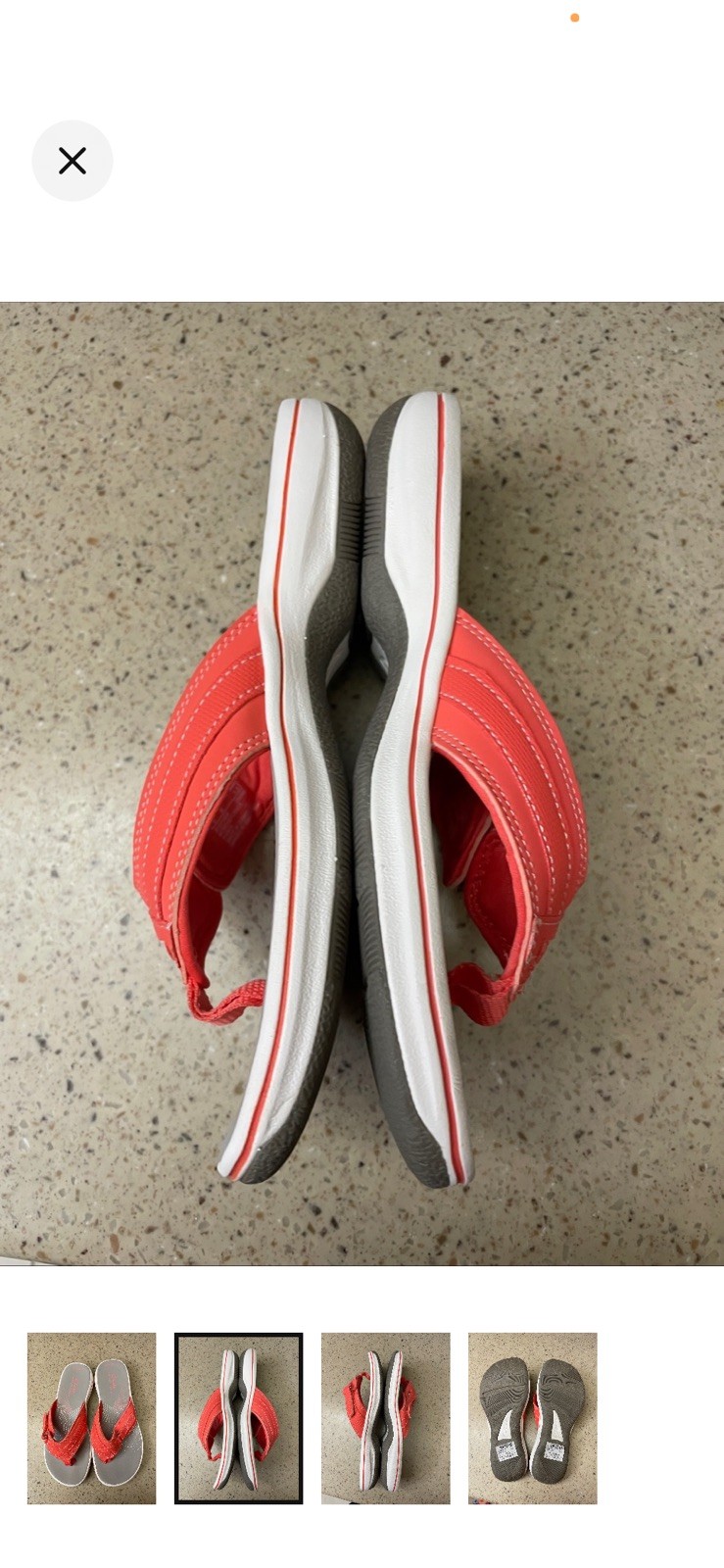 Clarks Women’s Comfort Thong Coral Sandal Size 6