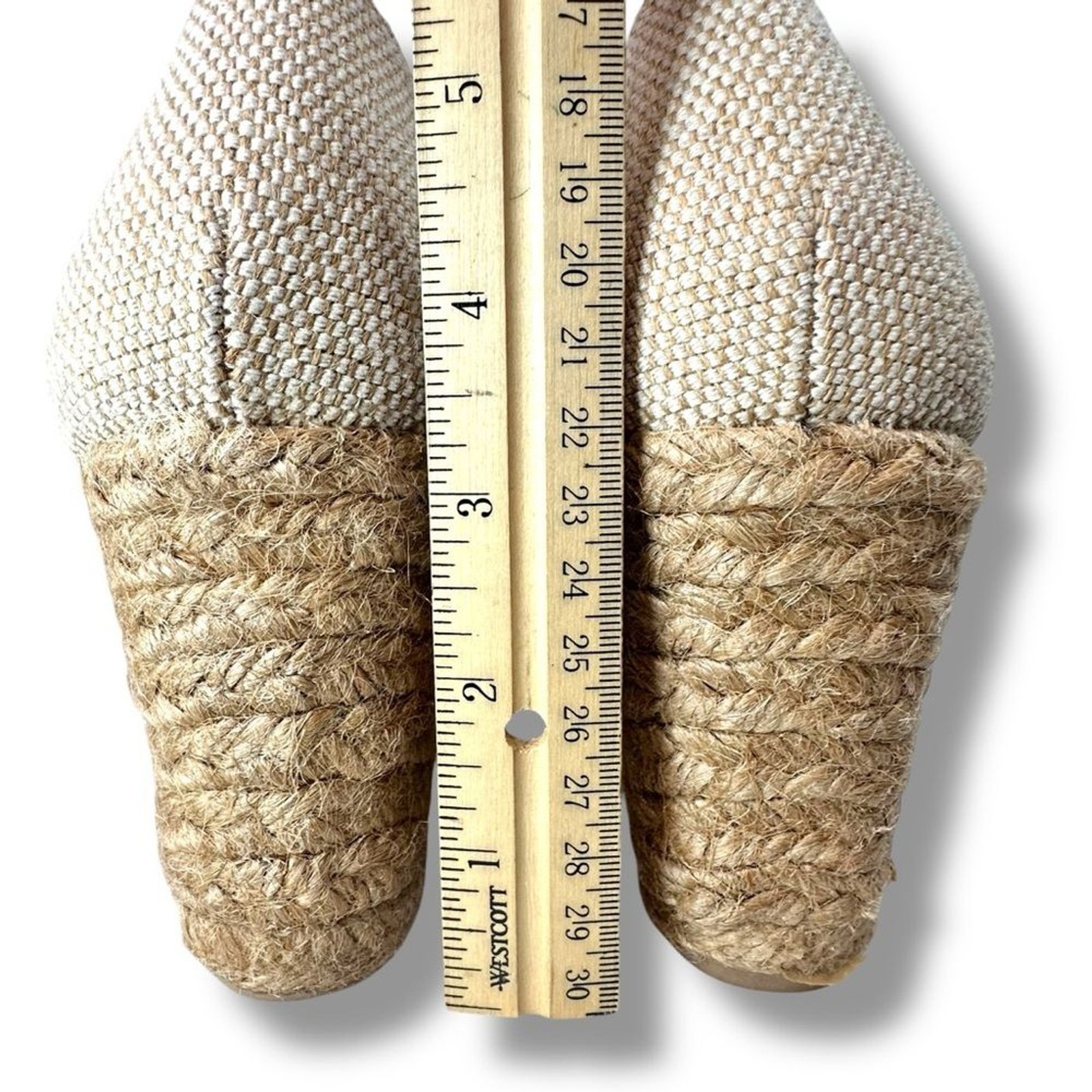 White Mountain Mamba Ankle Strap Espadrille Wedge Sandals Blue White Stripe 10M
