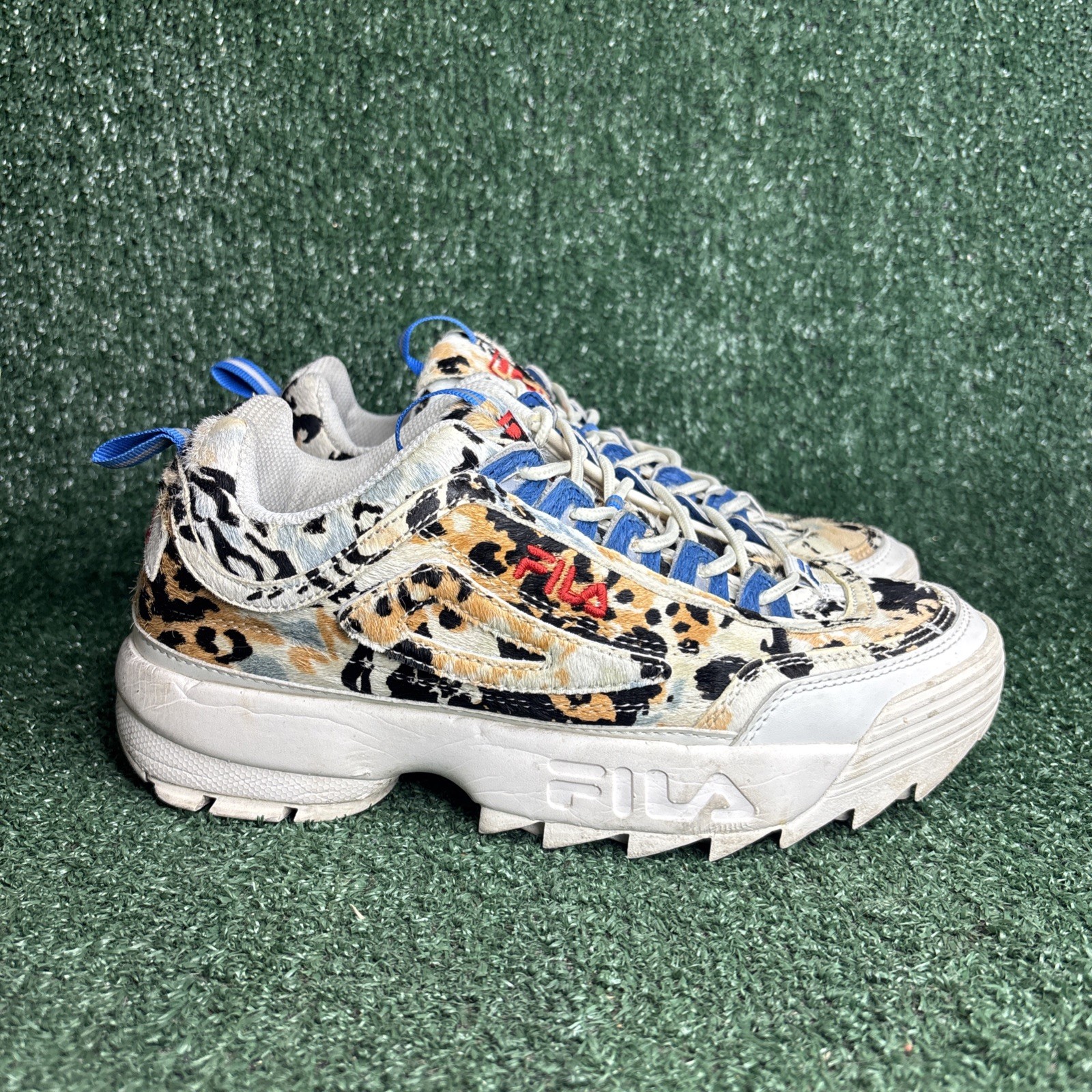 Fila Womens Disruptor 2 Premium 5XM02282-150 Animal Faux Fur Sneakers Size 10