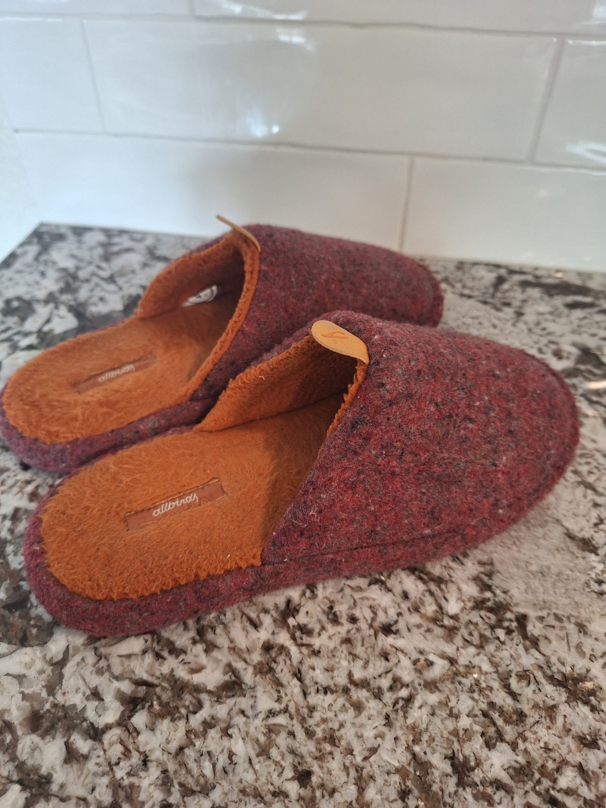 Allbirds Wool Dwellers Orange Pink Quilted Merino Wool Mule Slippers W6.5