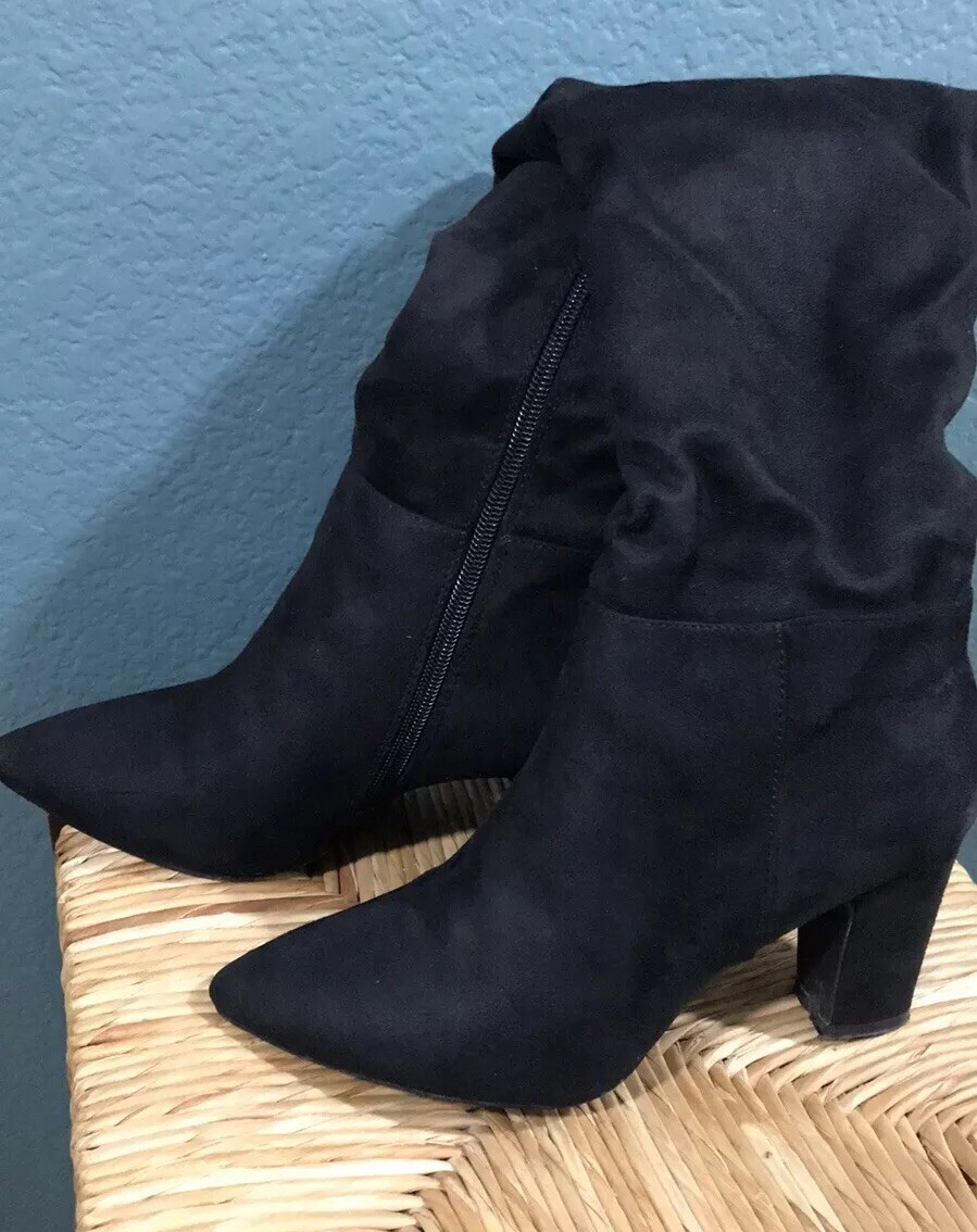 Chinese Laundry Rami Suedette Black Knee High Boot Womens Size 7.5