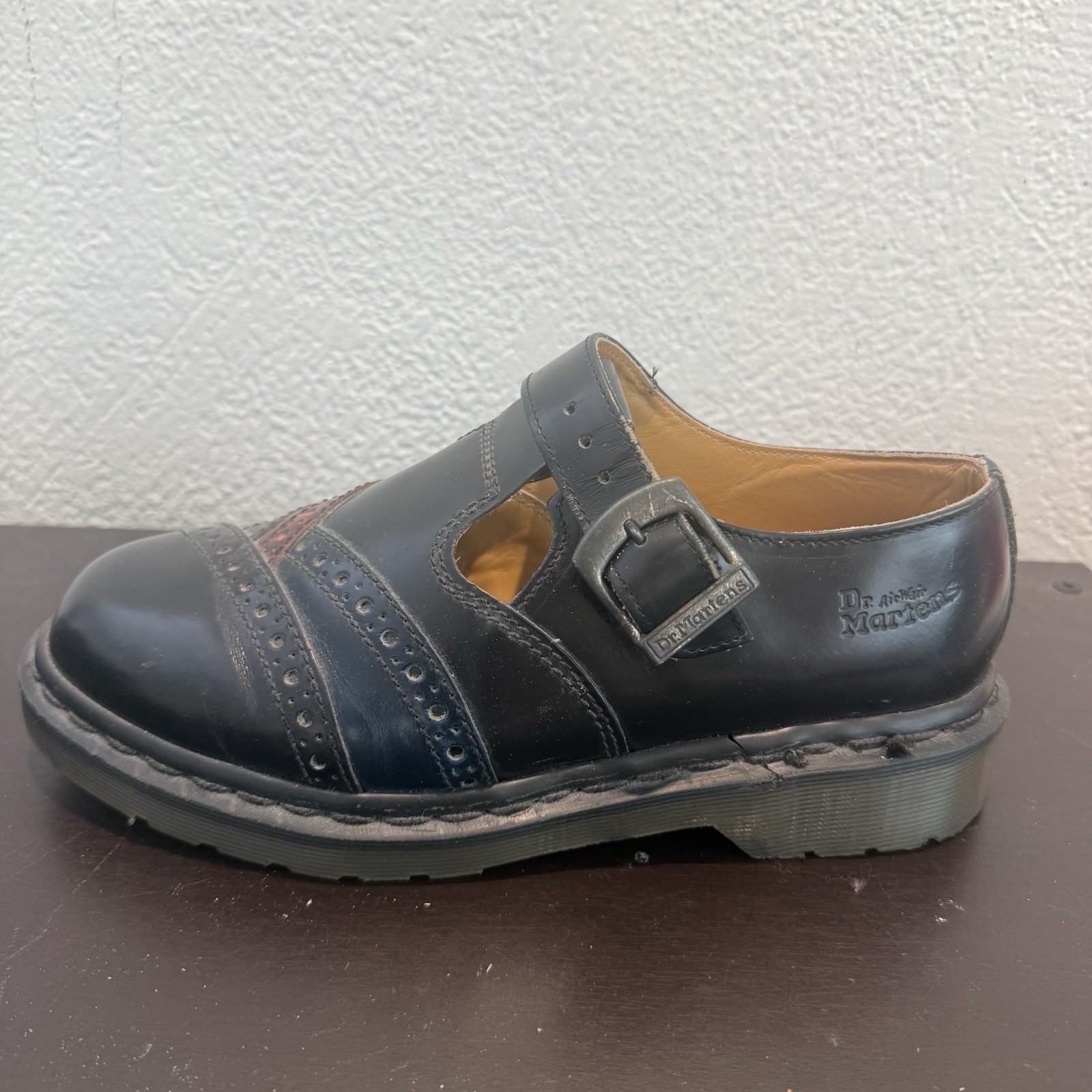 Dr Martens Vintage US 8 Mary Jane Platform Tri Color T Bar Shoes Y2K 90 Rare