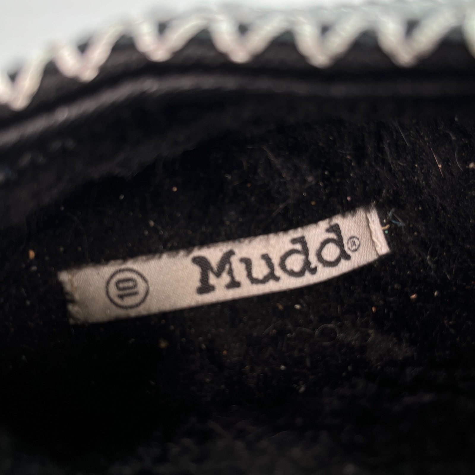 Mudd Stormy Black White Faux Suede Platform Comfort Slip On Slipper Womens Sz 10