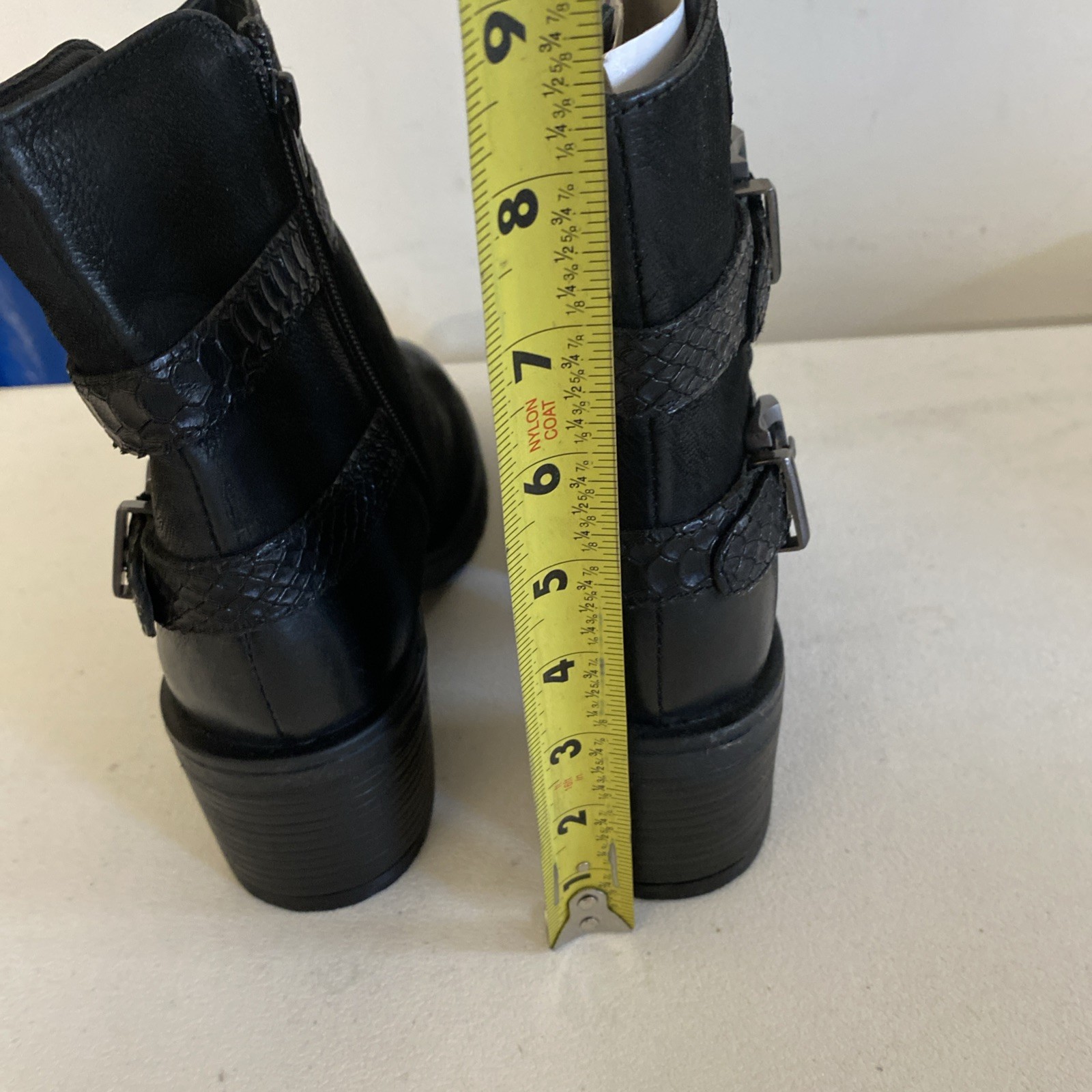 Vintage Foundry Co Women’s Boot Mid-Top Croc Look Buckle Suede Black Sz 9 NEW