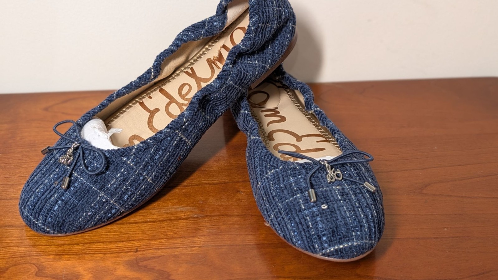 NEW Sam Edelman Felicia Ballet Flat Blue Tweed, Women Size 8
