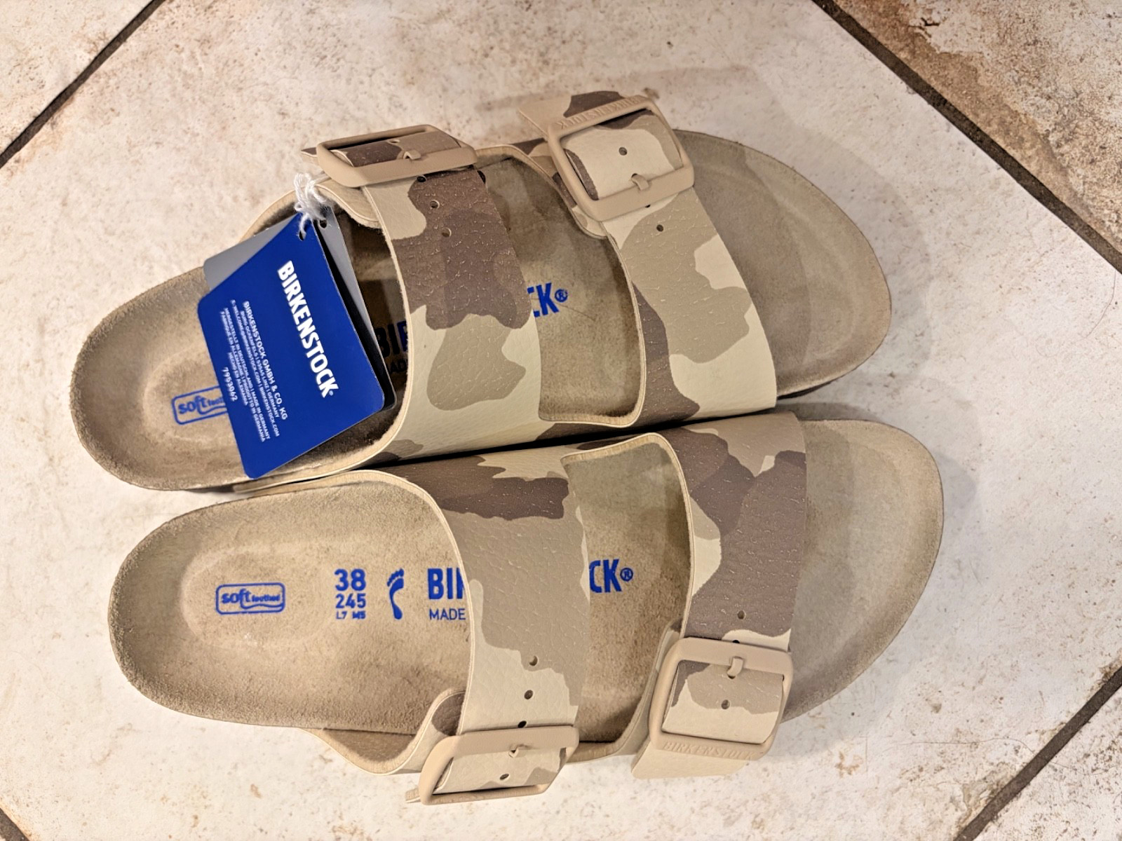 Birkenstock Arizona Soft Footbed Desert Soil Camo Gray Taupe EU 38 US 7 NEW