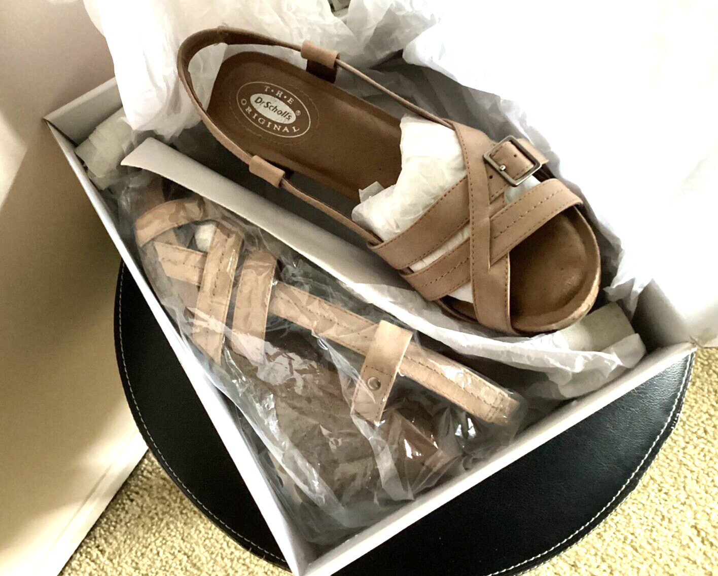 Dr. Scholls Feel Crazy Good Wedge Heels Open Toe Strappy Sandals Size 7M – NIB