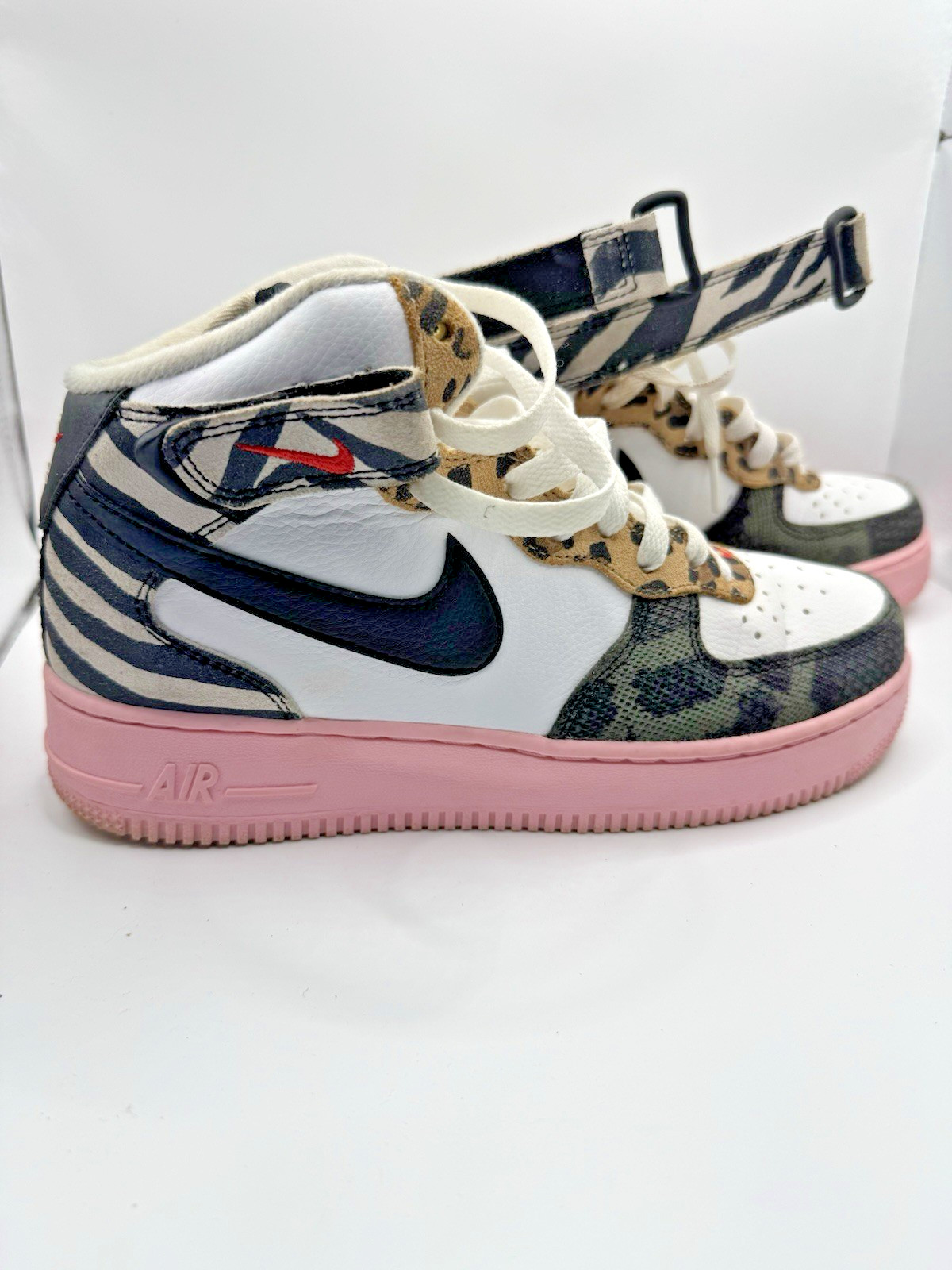 Nike Air Force 1 Women’s Size 7.5 Mid Tunnel Walk Animal Instinct Sneakers Shoe