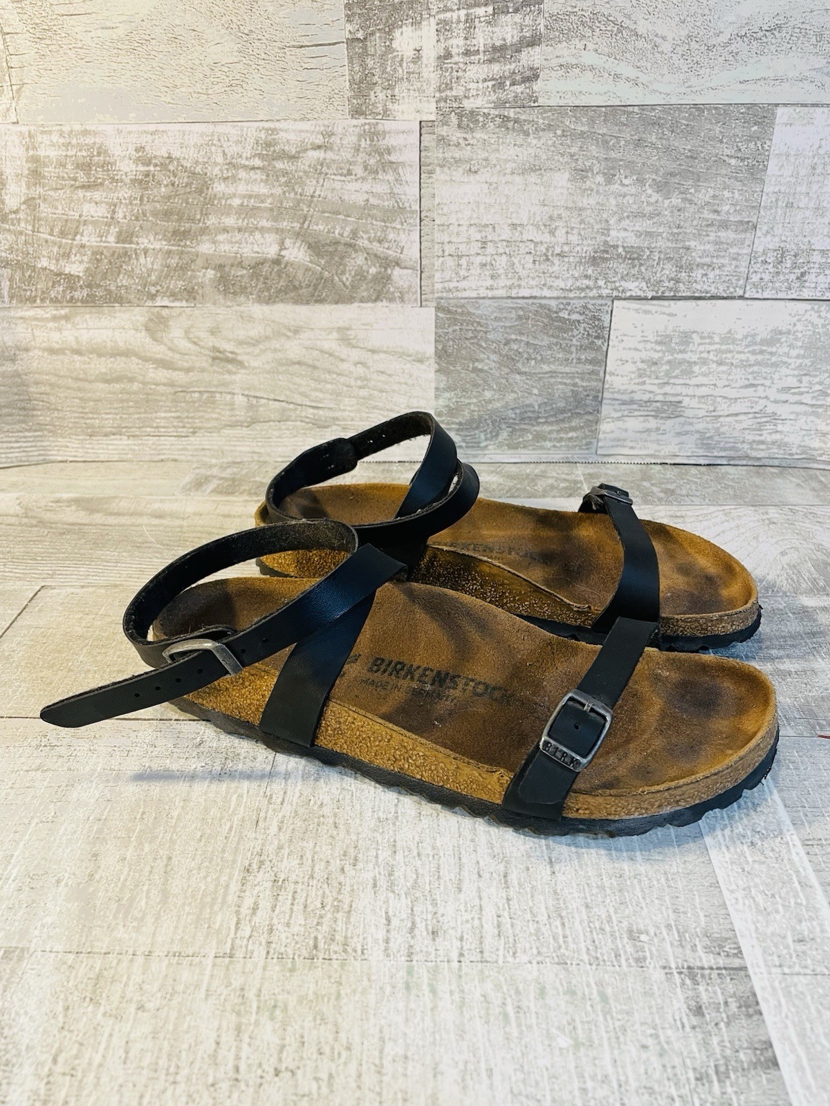 Birkenstock Daloa Women’s Size EU 37 US 6-6.5 Black Birko-Flor Nubuck Sandals.
