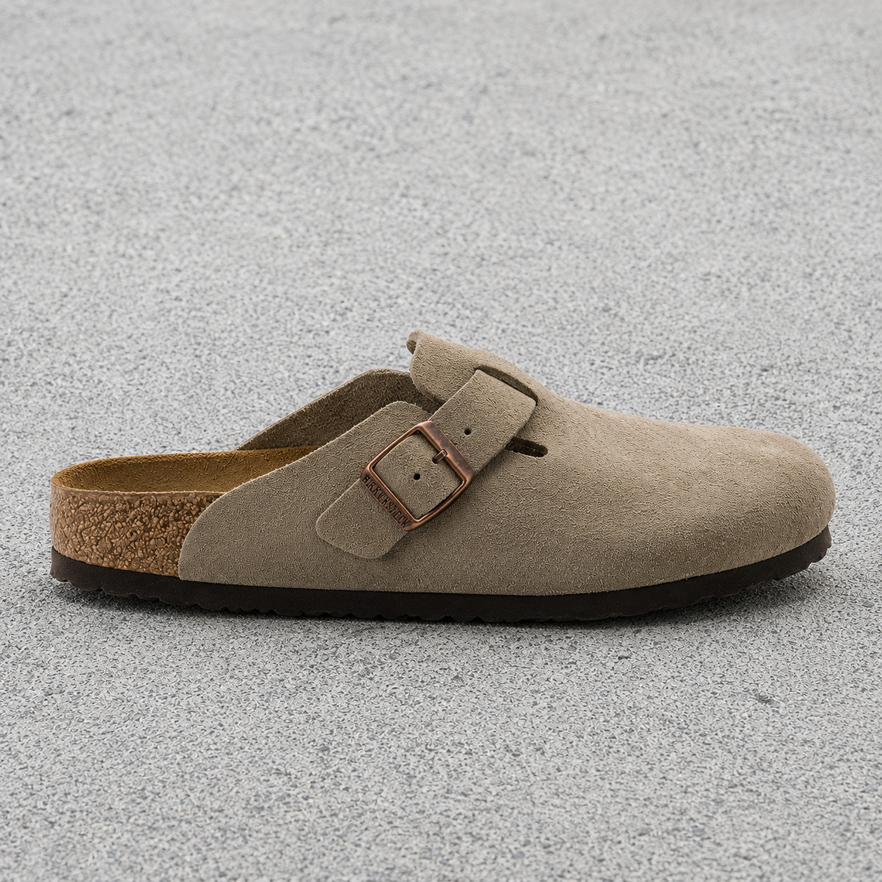 Birkenstock Boston Soft Footbed Suede Taupe Clogs Unisex EU 37-45 Regular/Narrow