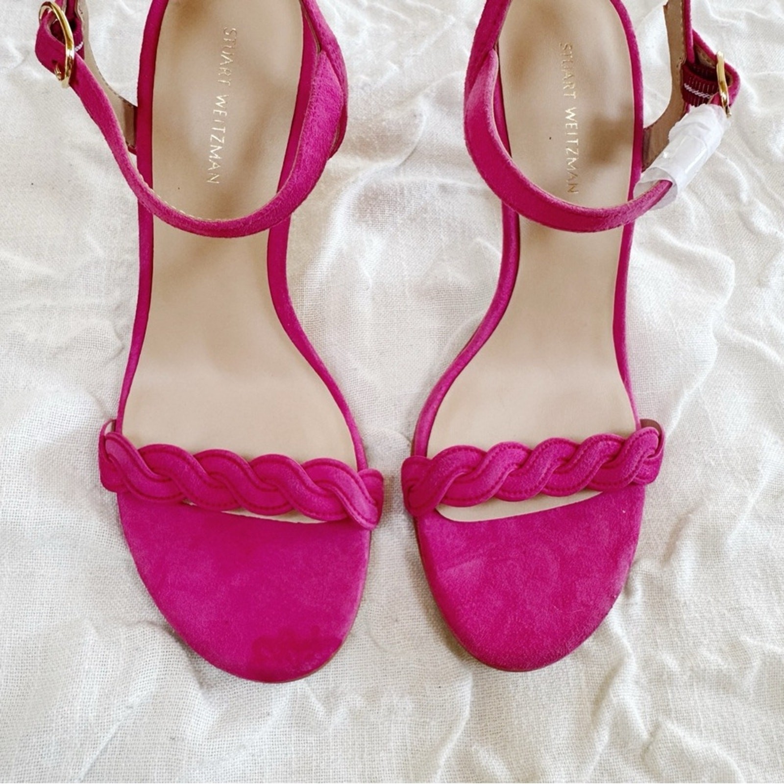 Stuart Weitzman Dancer Twistie 100Suede Sandal In Pink