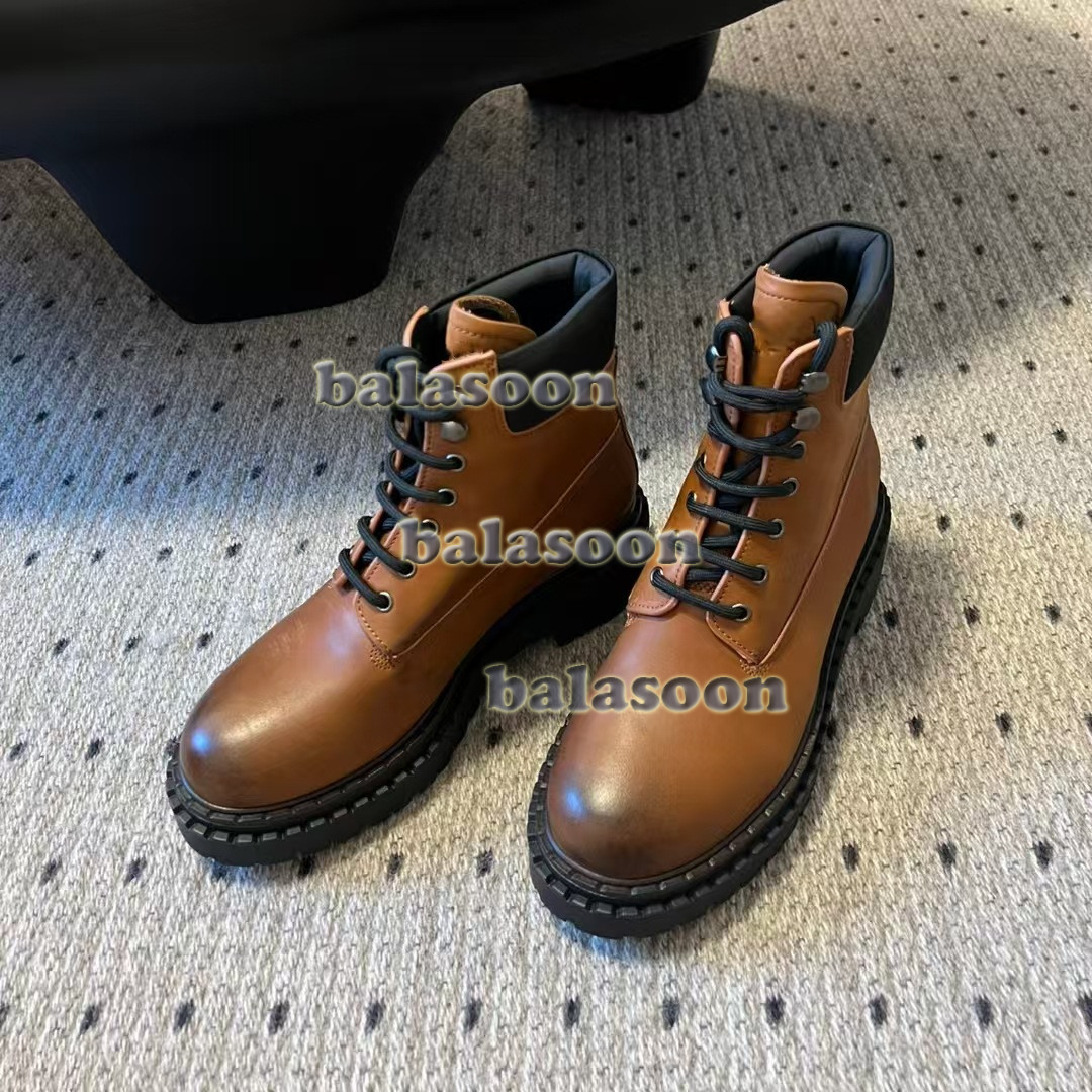 round-headed thick-soled boots ladies retro boots high-end booties women’s boots