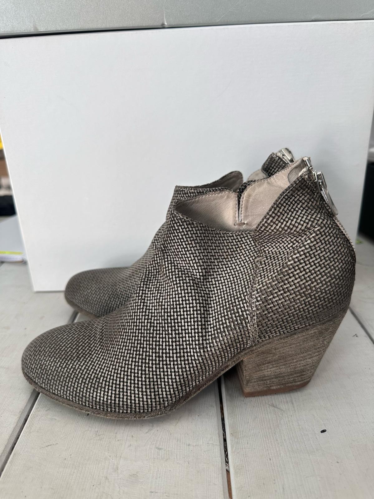 Officine Creative Ankle Boots Genuine Leather Woman Size Eu37 Grey Heel 3 1/8in