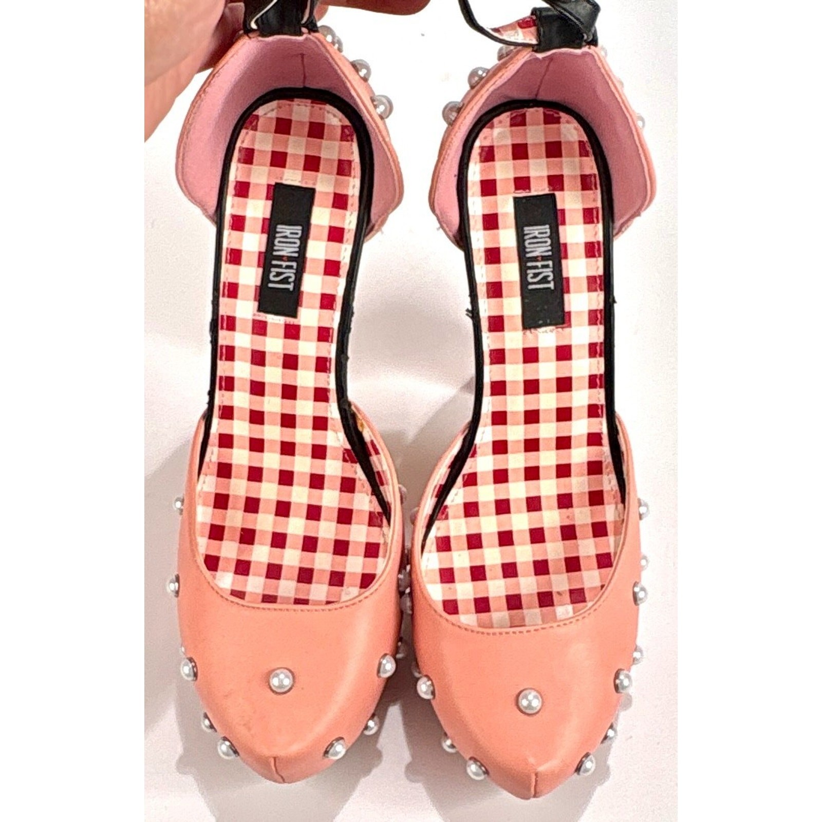 IRON FIST Pink Pearl Studded Platform Heels Womens US 8 ICE CREAM High Heel Shoe