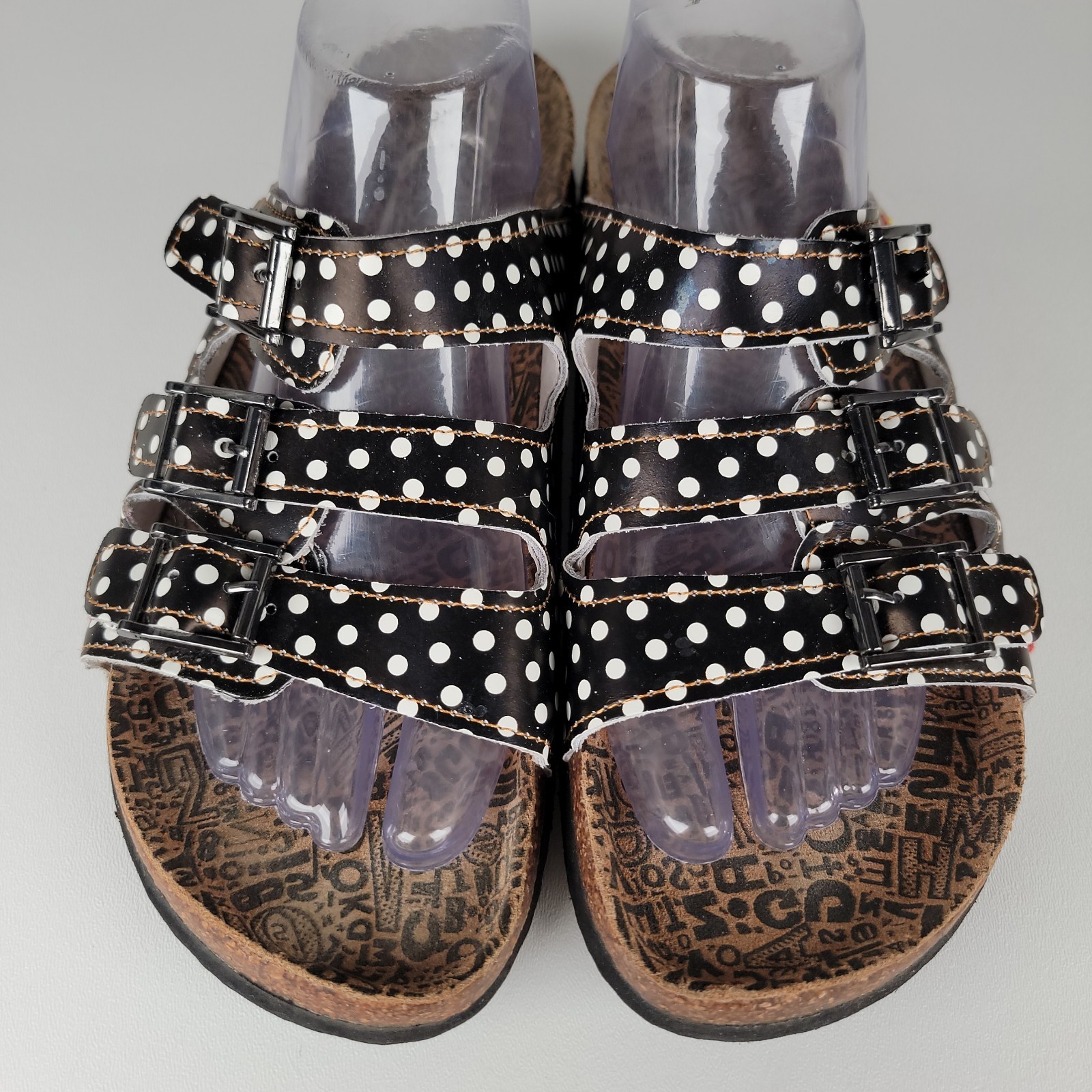 The Art Company Women’s Polka Dot Sandals Size 42 Euro Strappy Comfort Slides