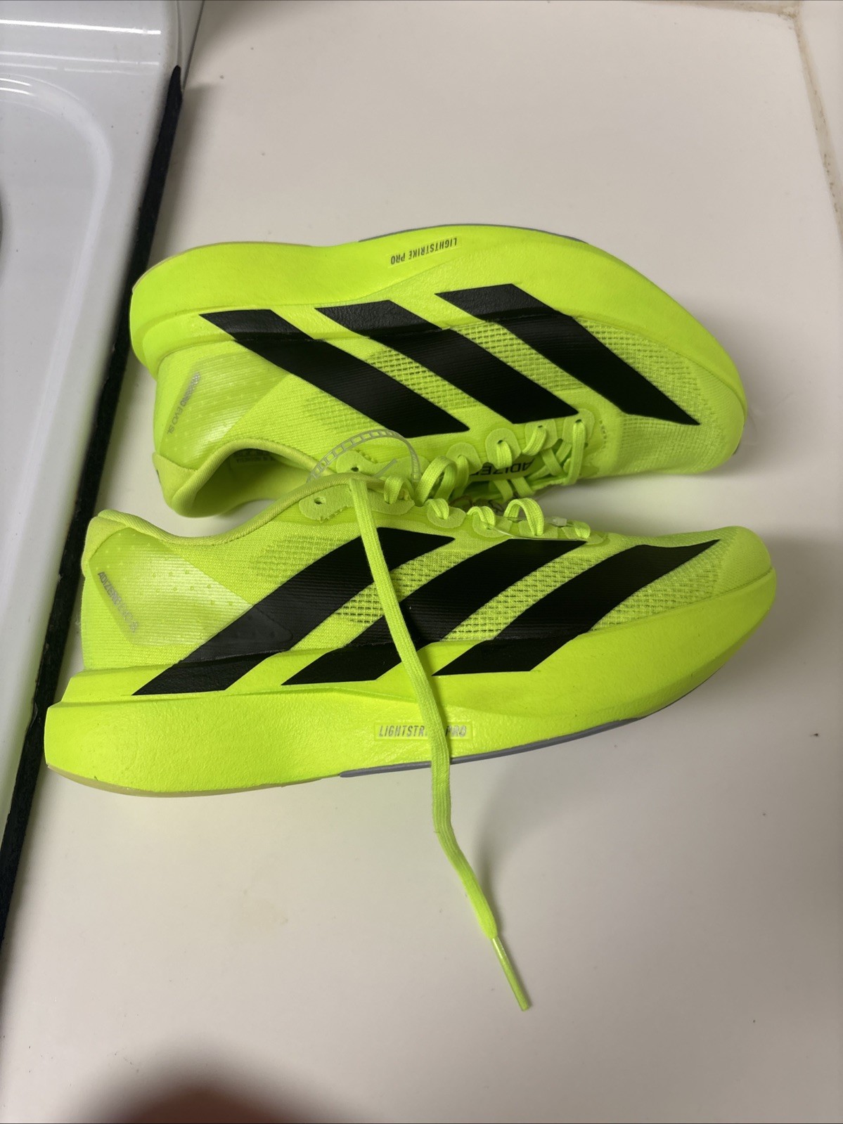 Adidas Women’s Evo SL Lucid Lemon Black Running Shoes Size 5