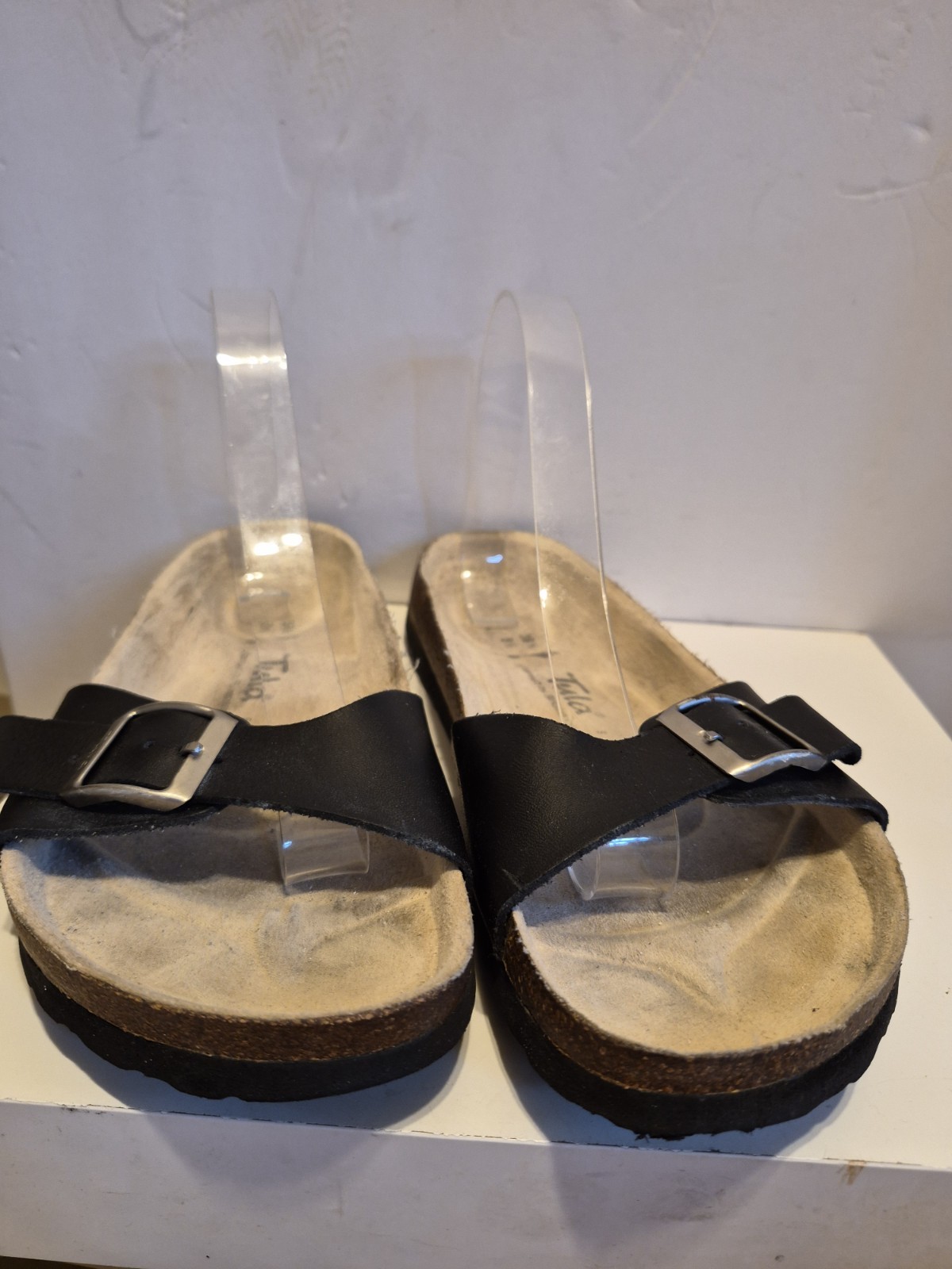 Tula by Birkenstock «Madrid» Black Leather Slide Sandals Sz.US 8.5/39.5 Ret $145