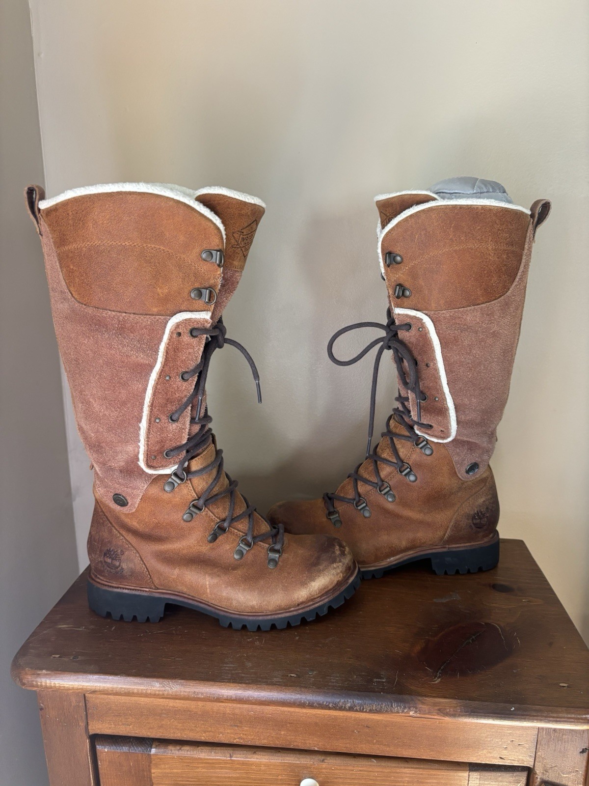 Timberland Women’s Brown Earthkeeper Leather Lace Up Alpine Tall Size 7 Boots