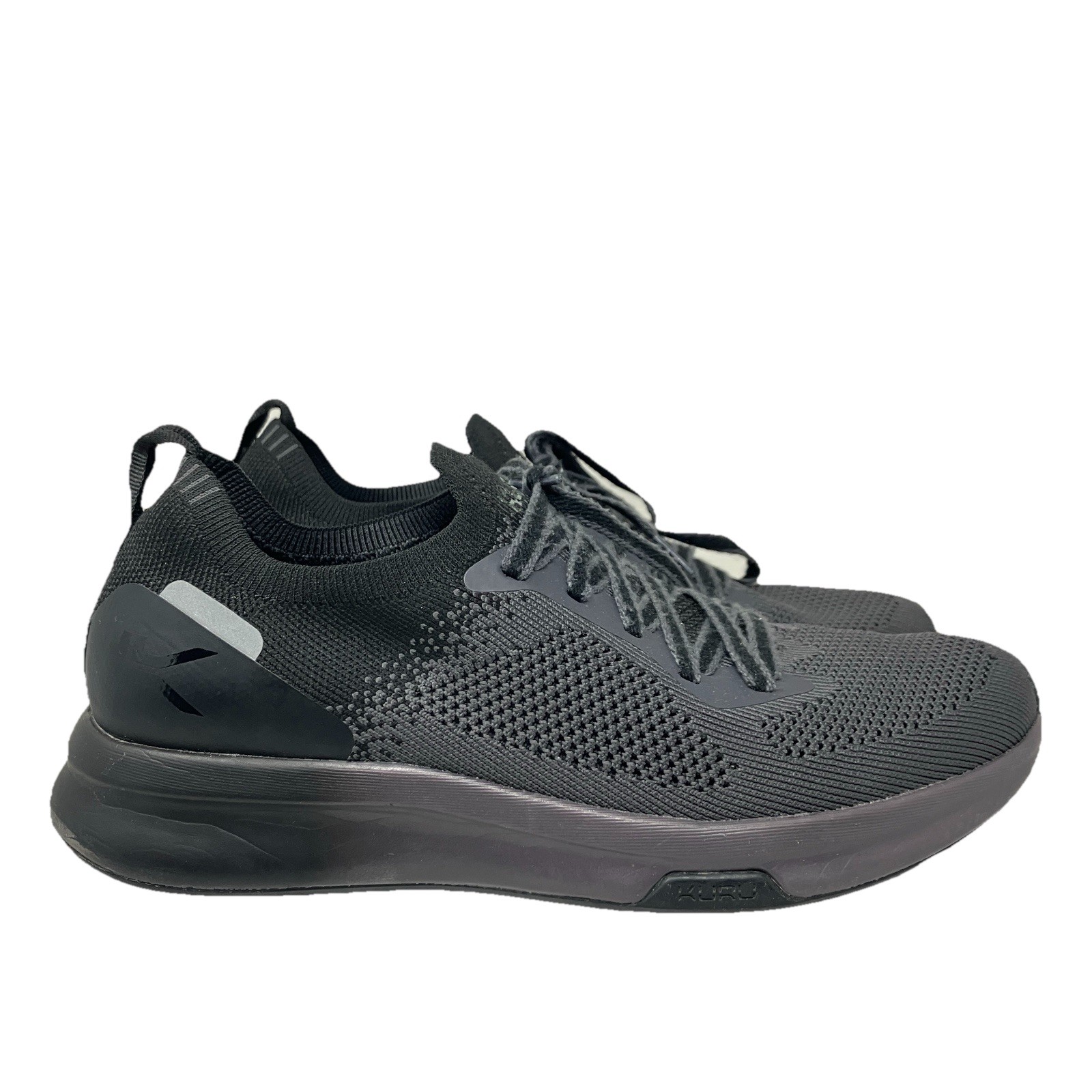Kuru Flux Womens 9.5 Grey Black Athletic Running Walking Shoes Sneakers