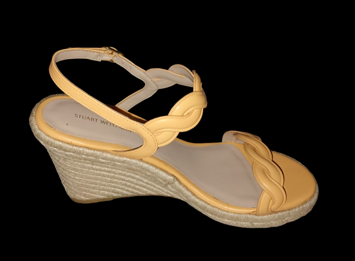 Stuart Weitzman Womens Orange Twist Wedge Sandals Size 10 New without Box