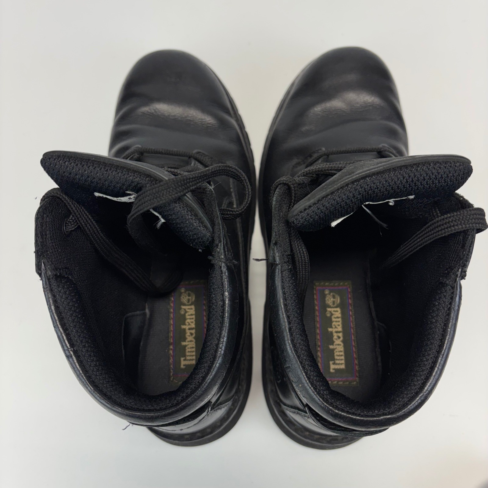 Timberland Ankle Boots Womens 8.5M Black Leather Rugged Lug Sole Workwear Light