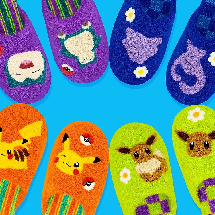 Pokemon x Wiggle Wiggle Terry Home Slippers Pikachu Eevee Snorlax Ditto Korea