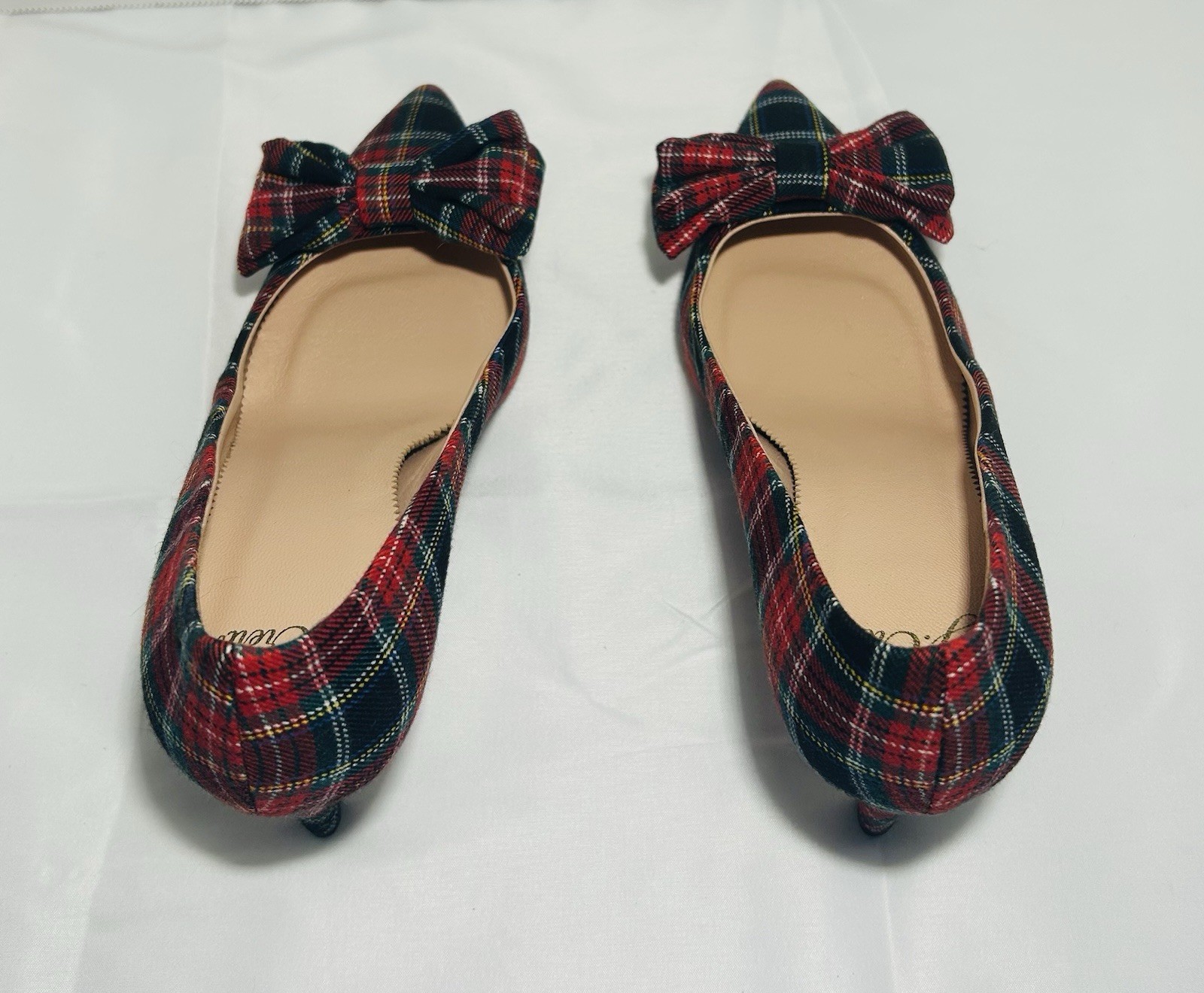 J Crew Colette Stewart Tartan Red Plaid Pumps, 6.5, NEW w/o Box