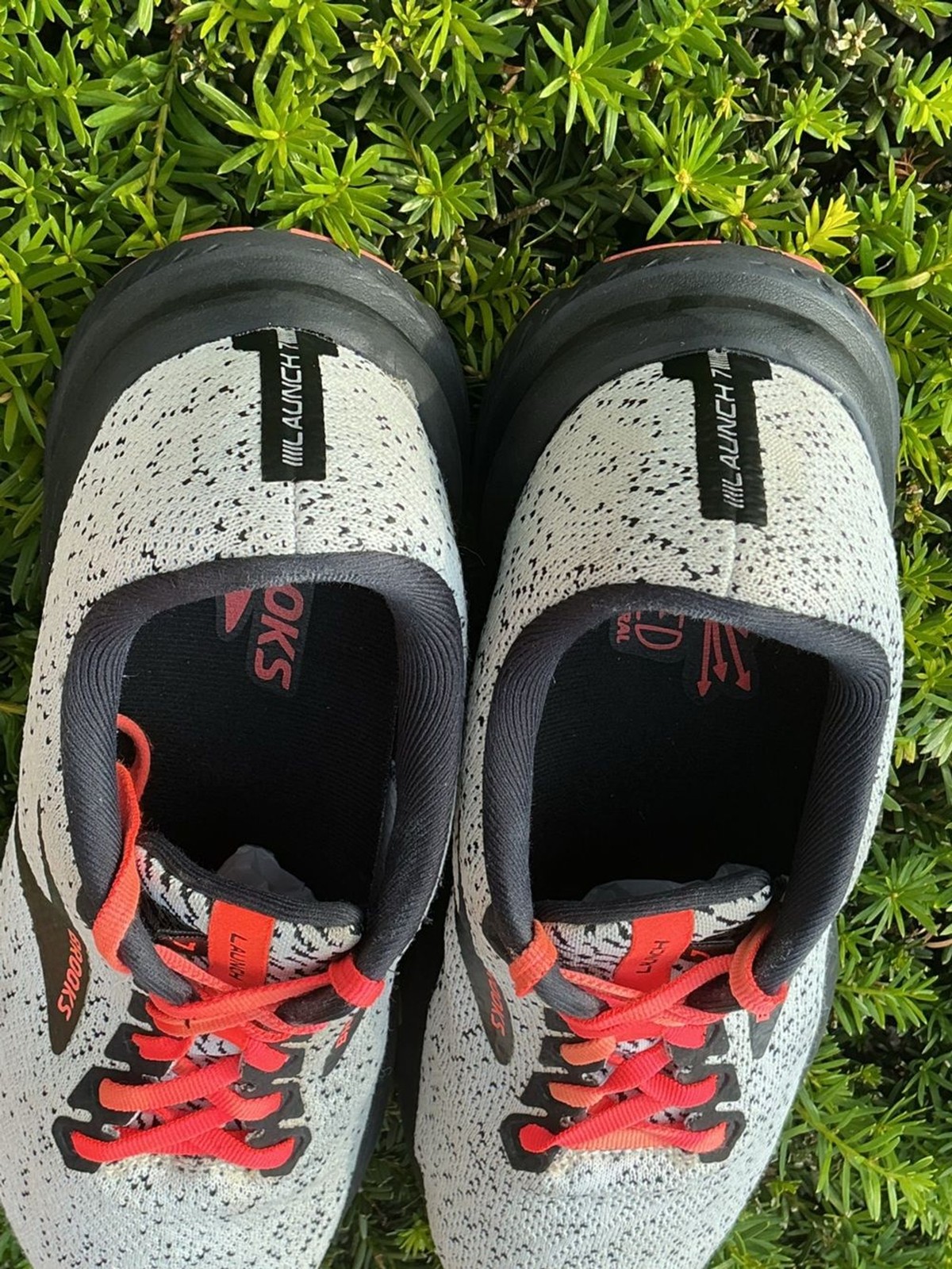 Brooks Men’s Launch GTS Running Shoes – White with Black and Red