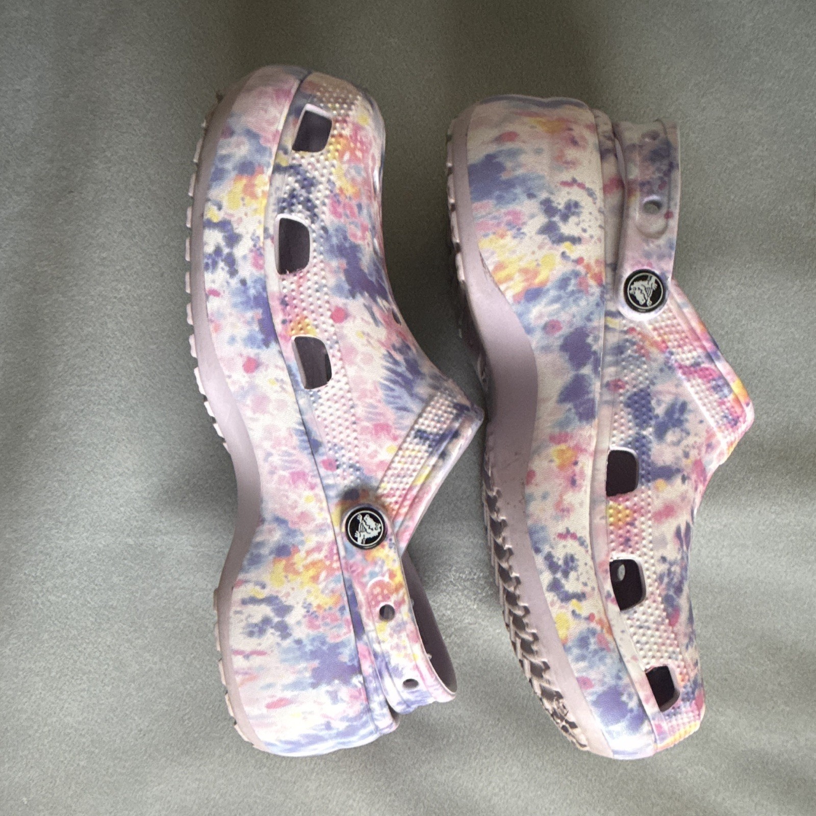 Crocs Classic Platform Clog, Tie-Dye, Size 10