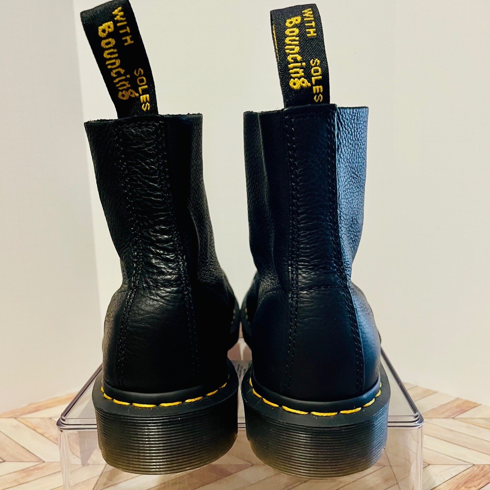 Dr Martens 1460 Pascal Black Virginia Leather Women 9 Men 8 Boots Goth Grunge