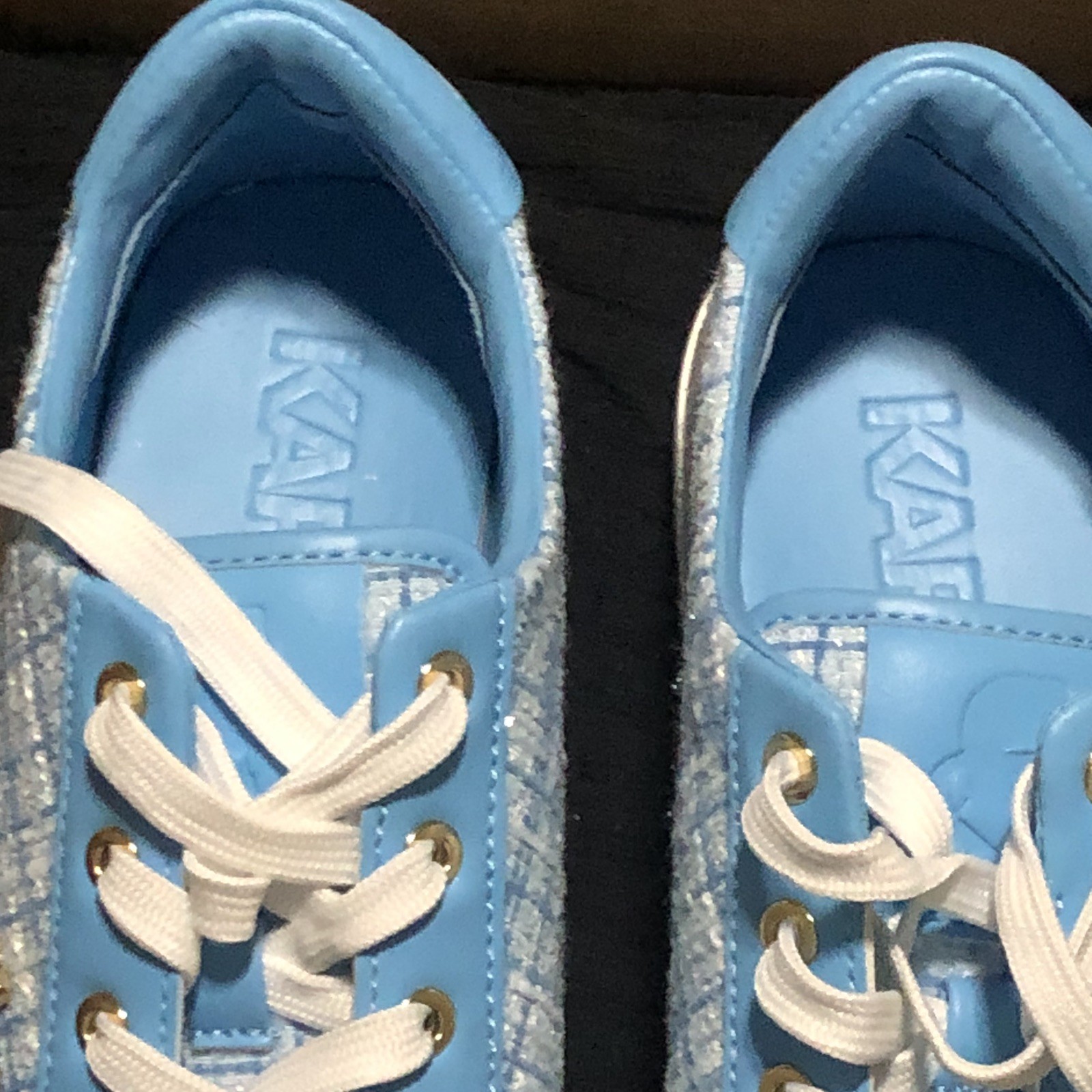 Karl Lagerfeld Paris Women’s Sneakers, Size 7, Hearts, Logo, Lace Up, Comfort