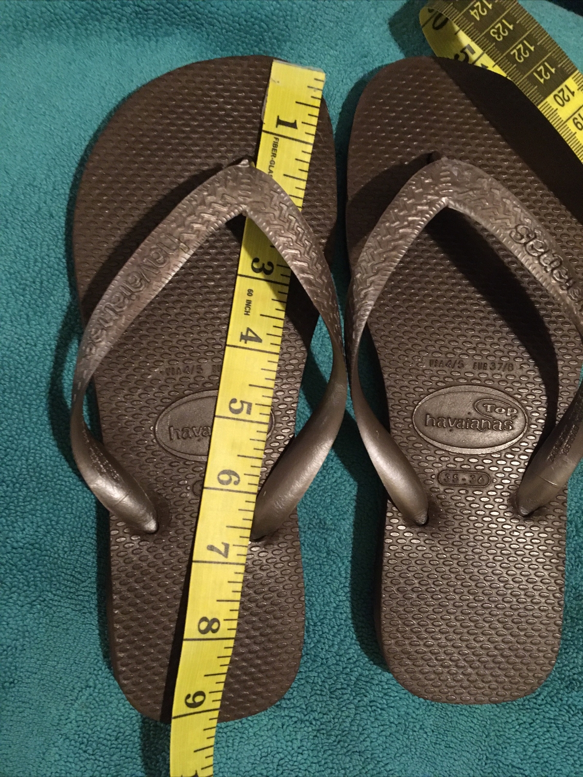 Havianas TOP *Unisex Flip Flop Sandals *4/5 USA *37/8 EUR Bronze Brown *SEE PiX