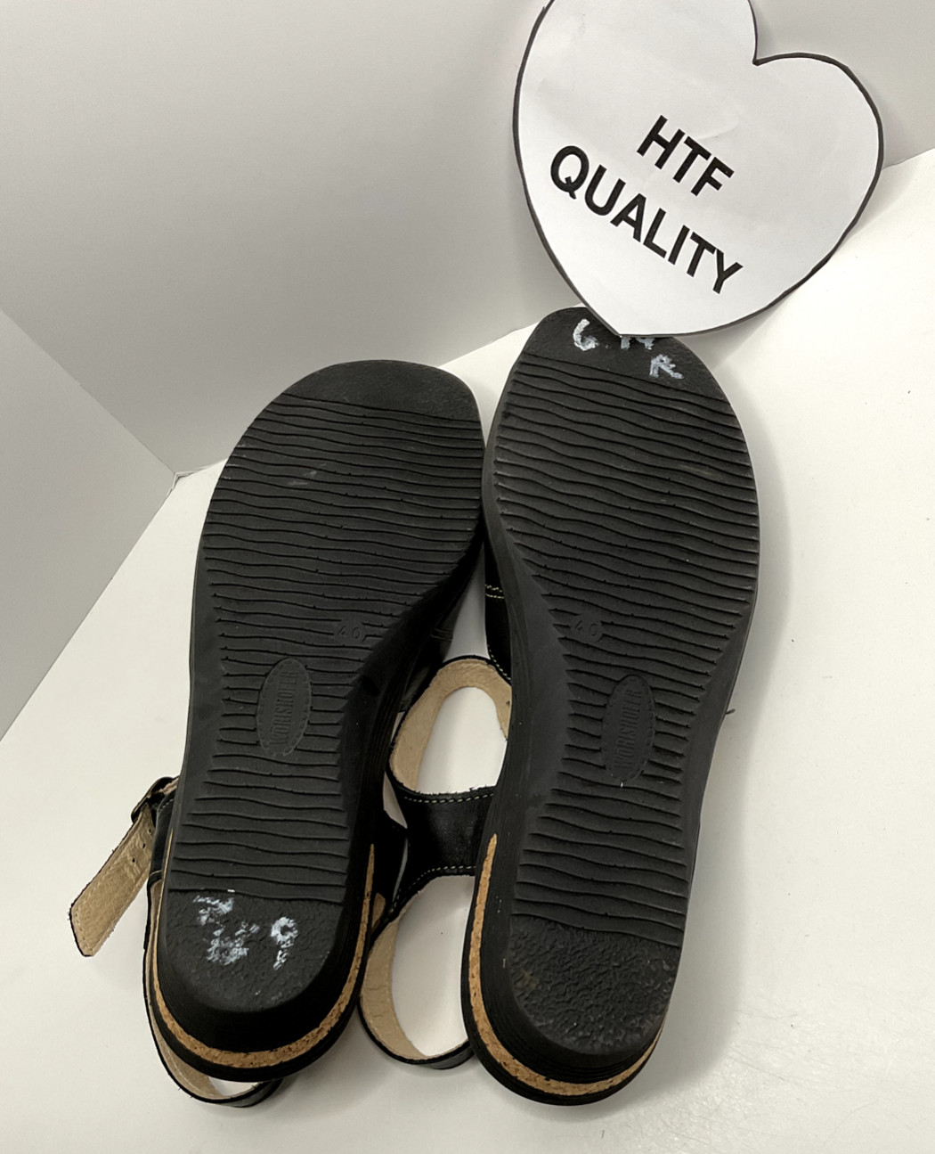 NWOT Worishofer 9.5 Leather Ankle Strap Sandal Open Toe Platform Made In Germany