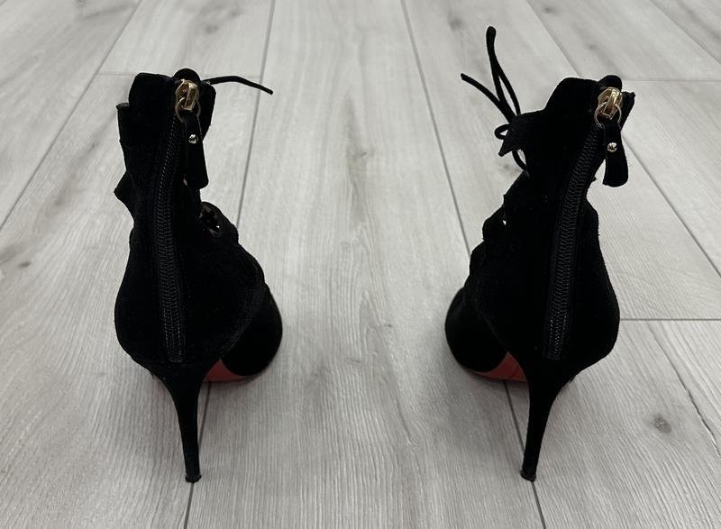 women max heels black leather 38