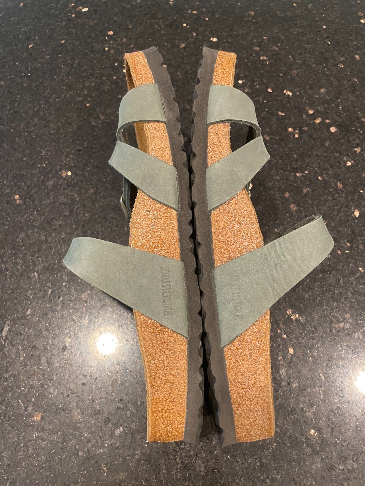 Birkenstock Franca Leather Sandals Thyme Green Womens Size 40 US 9 Regular/Wide