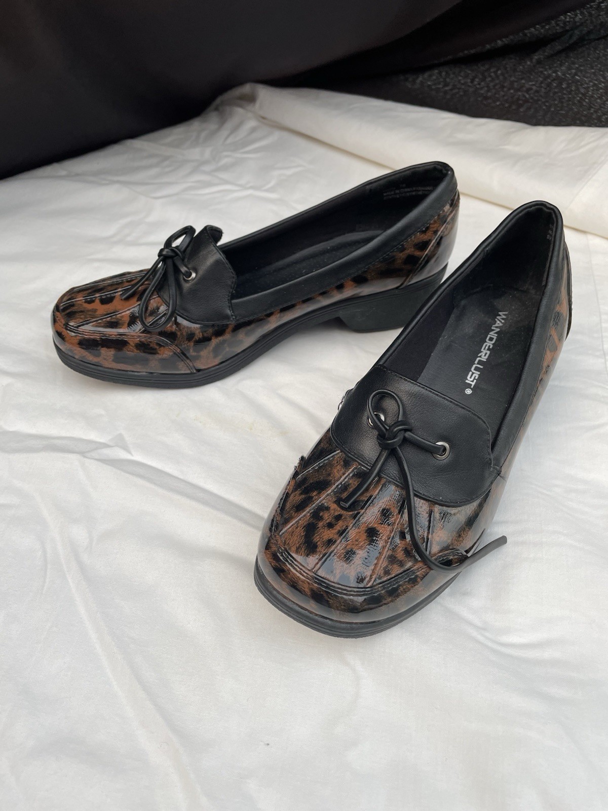 Wanderlust Women’s Animal Print Patent Leather waterproof Loafer Flats 7