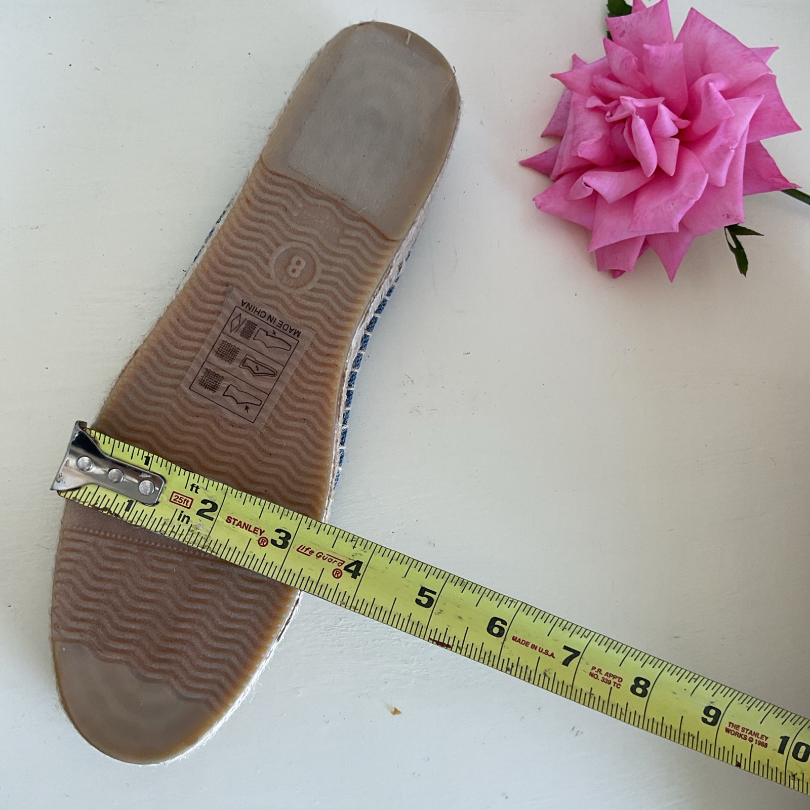 Soludos Espadrilles Embroidered Flamingo Duck Loafer Women Size 8 Blue Denim New
