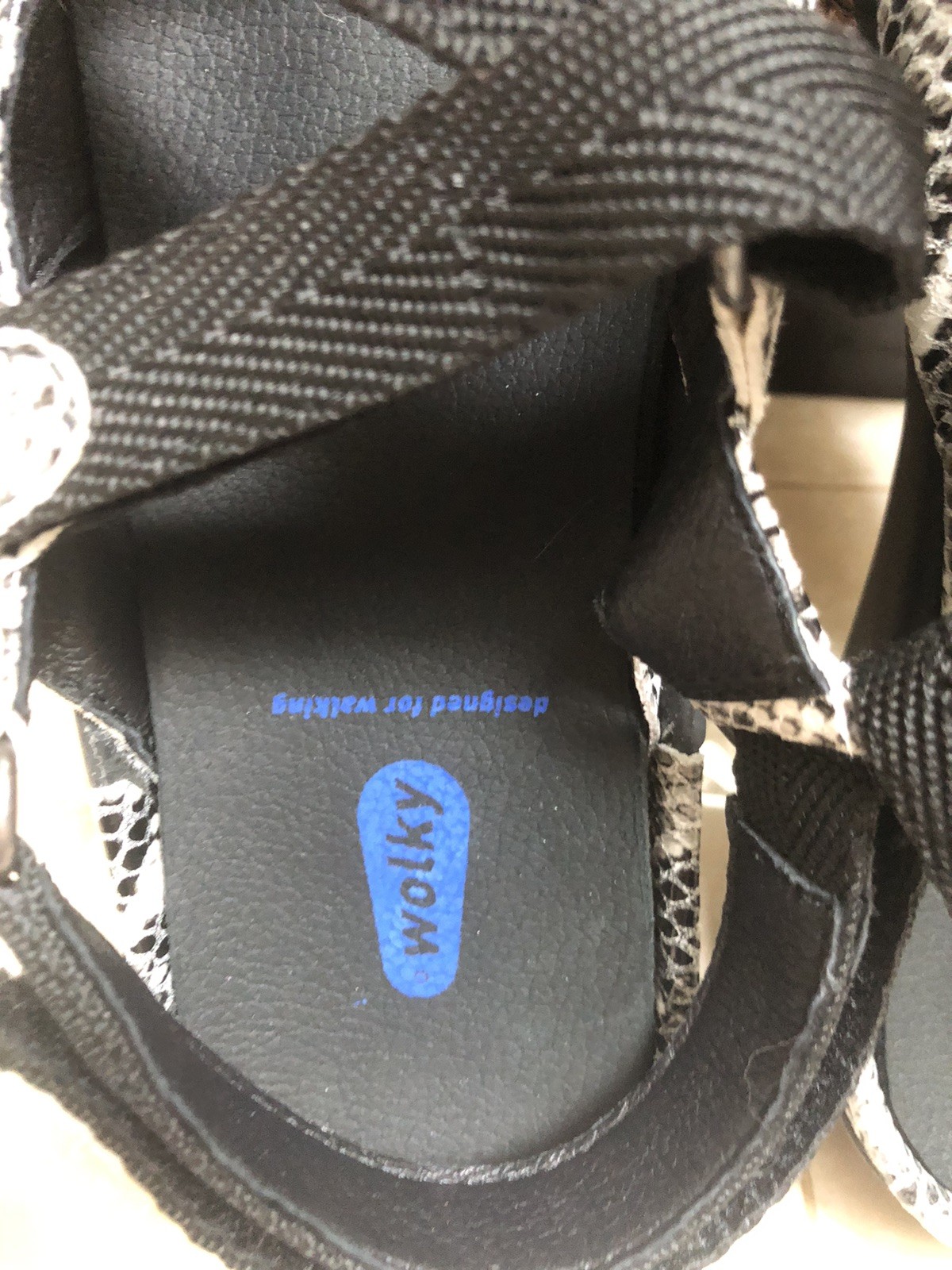 Wolky Lisse Comfort Sandals Black Multi Color Reptile EU 43 US 12 Women’s